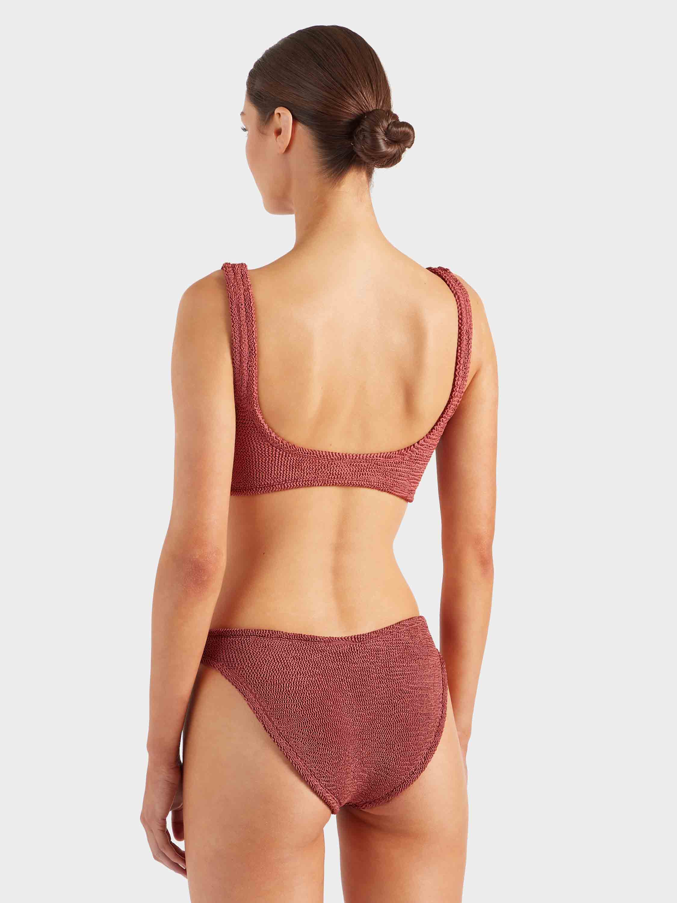 Julia Bikini With Tonal Hoops - Metallic Rosewood
