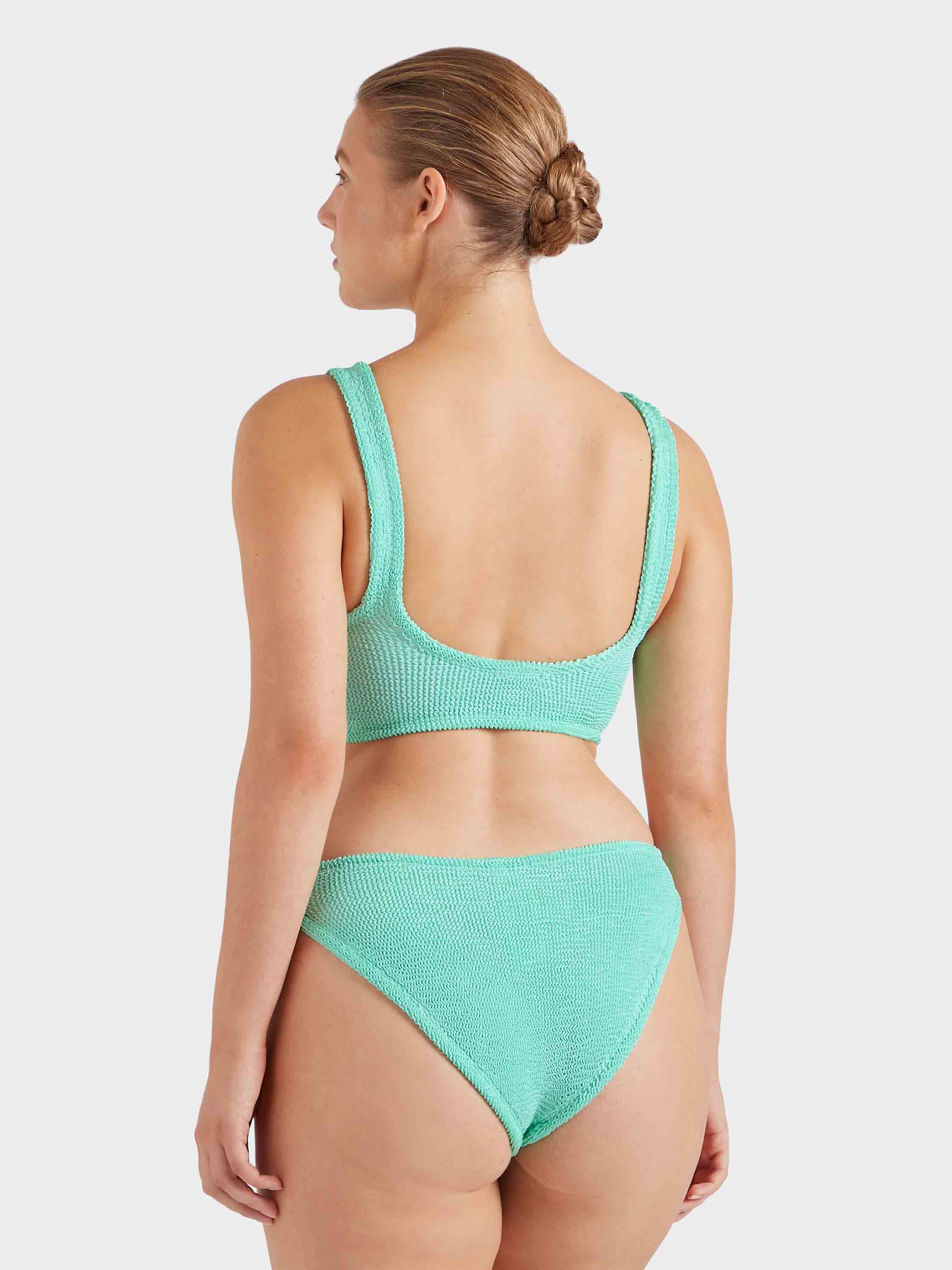 Julia Bikini With Pearly Hoop - Metallic Mint