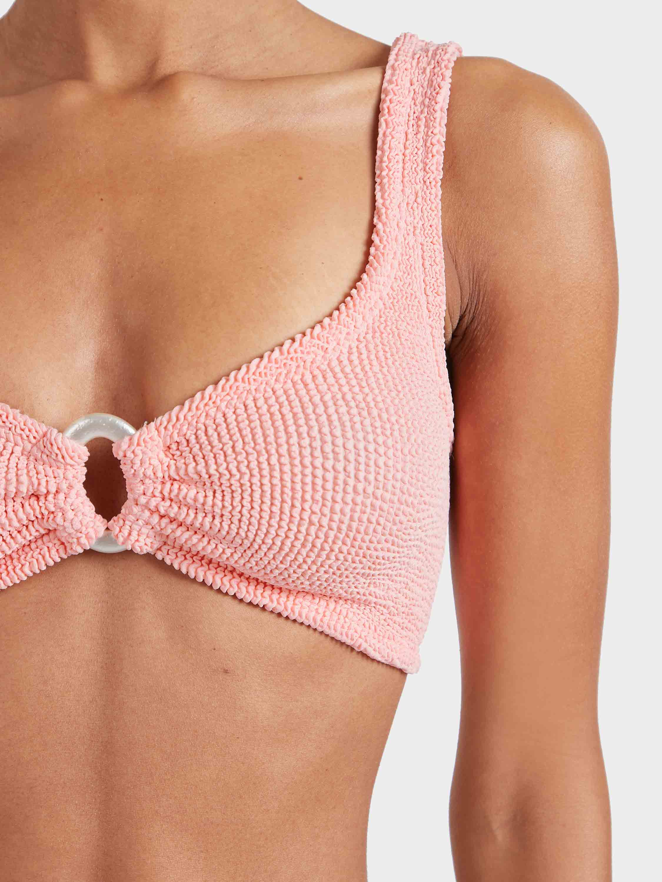 Julia Bikini With Pearly Hoop - Peach
