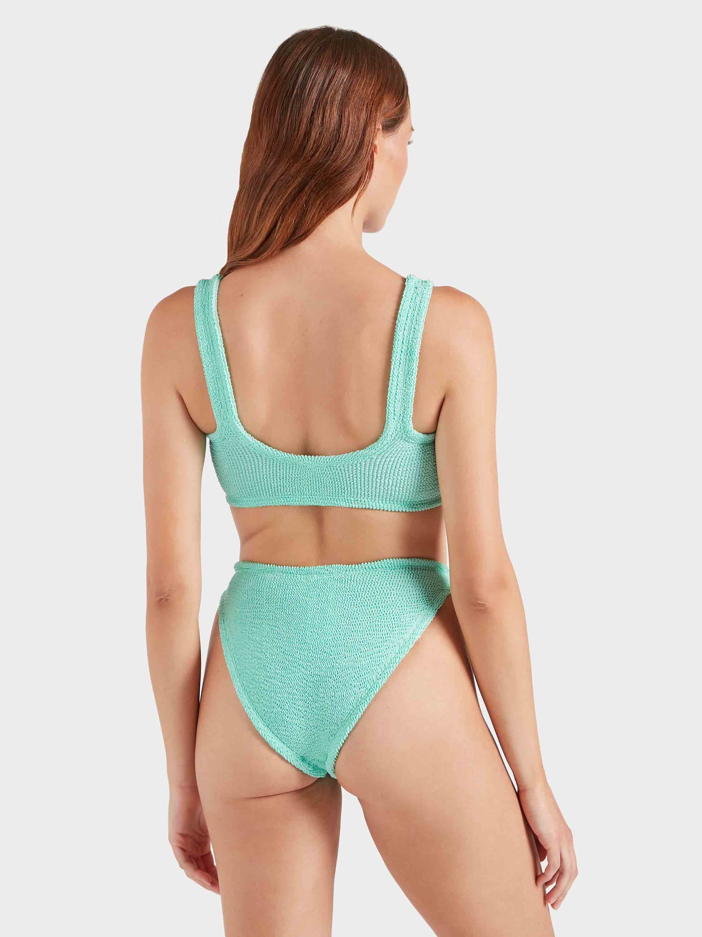 Julia Bikini With Pearly Hoop - Metallic Mint