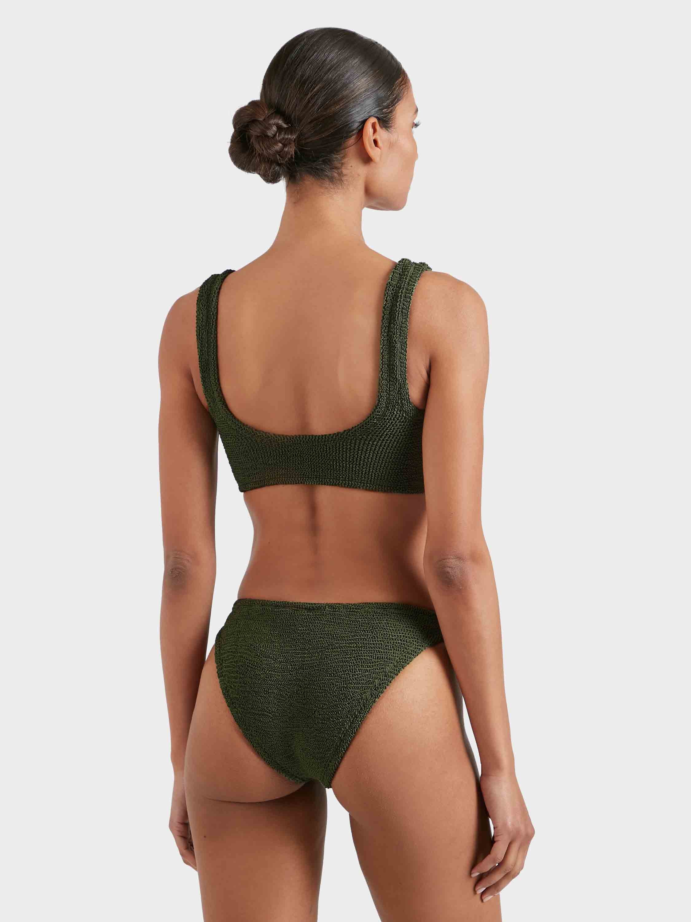 Julia Bikini With Tonal Hoops - Metallic Khaki