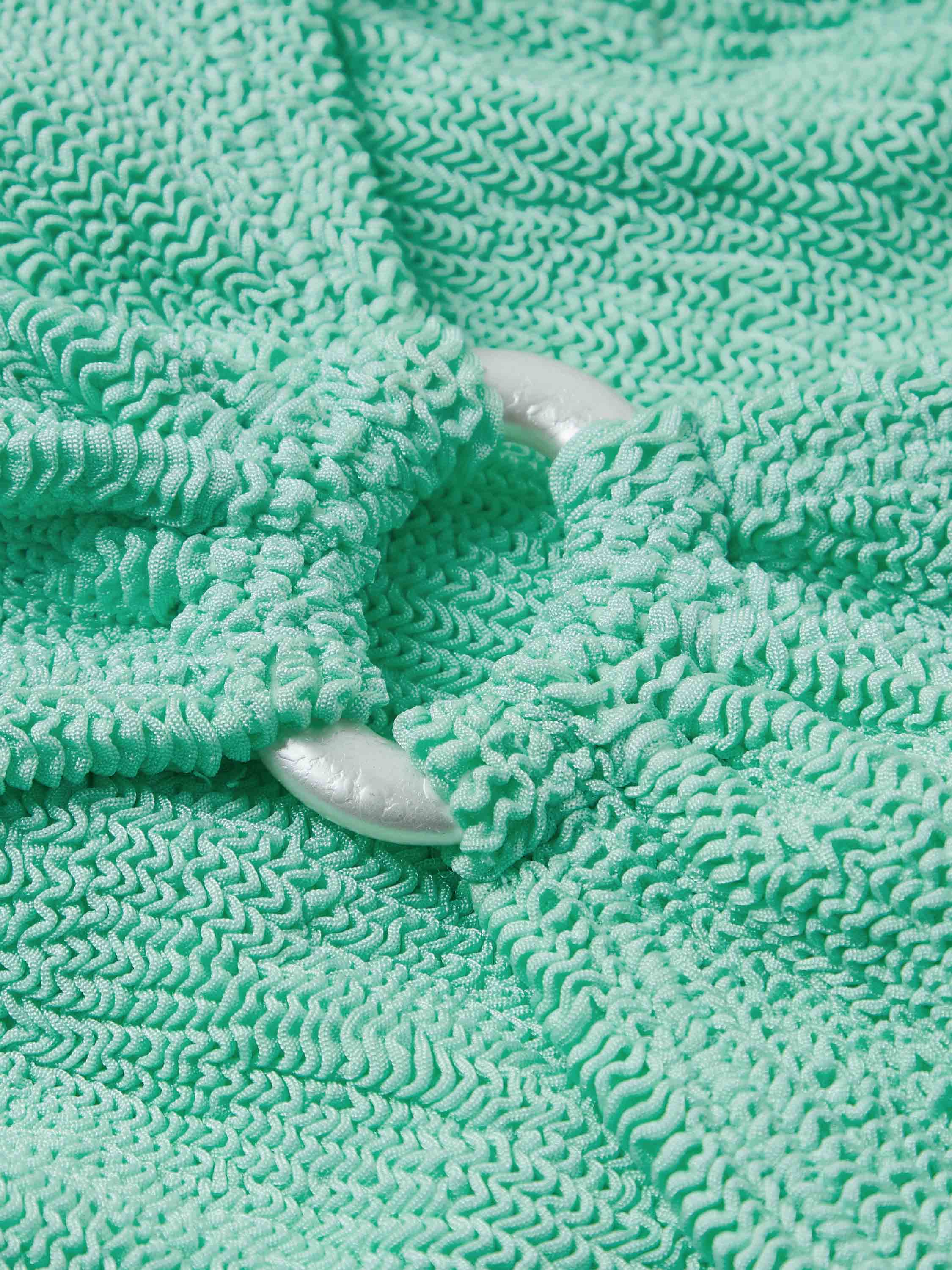 Julia Bikini With Pearly Hoop - Metallic Mint