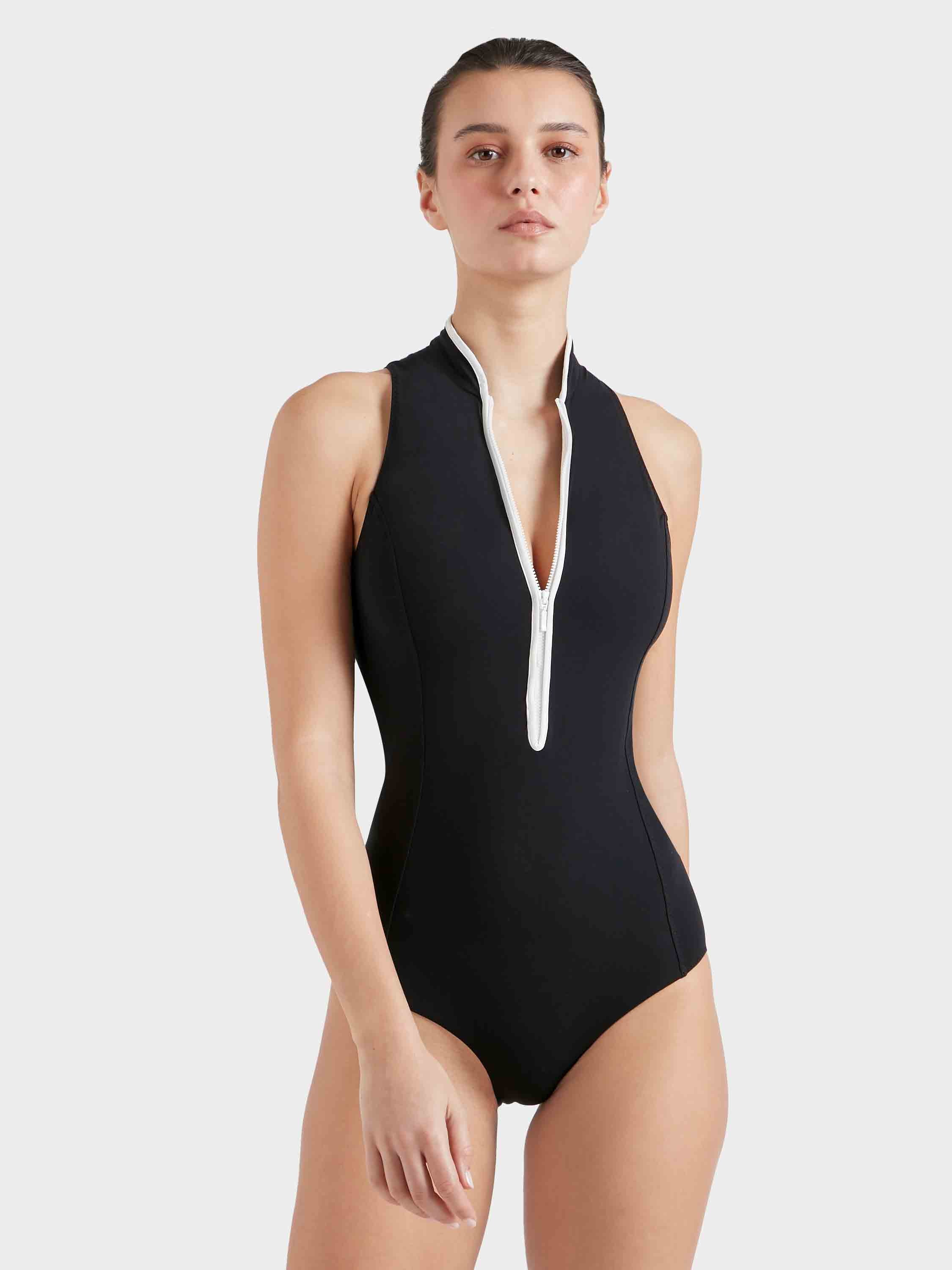 Katya UPF 50+ Swim - Black/White