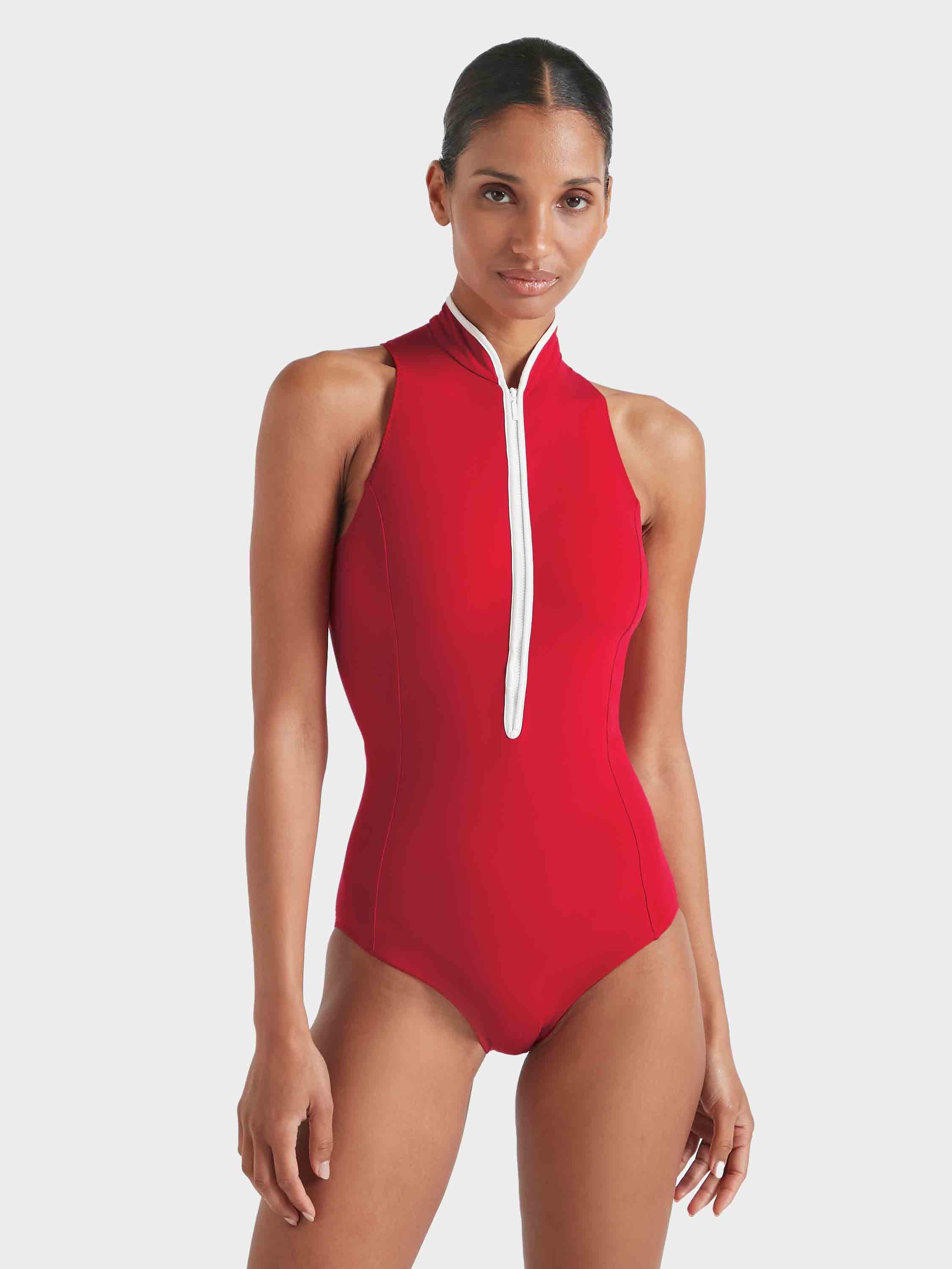 Katya UPF 50+ Swim - Red/White