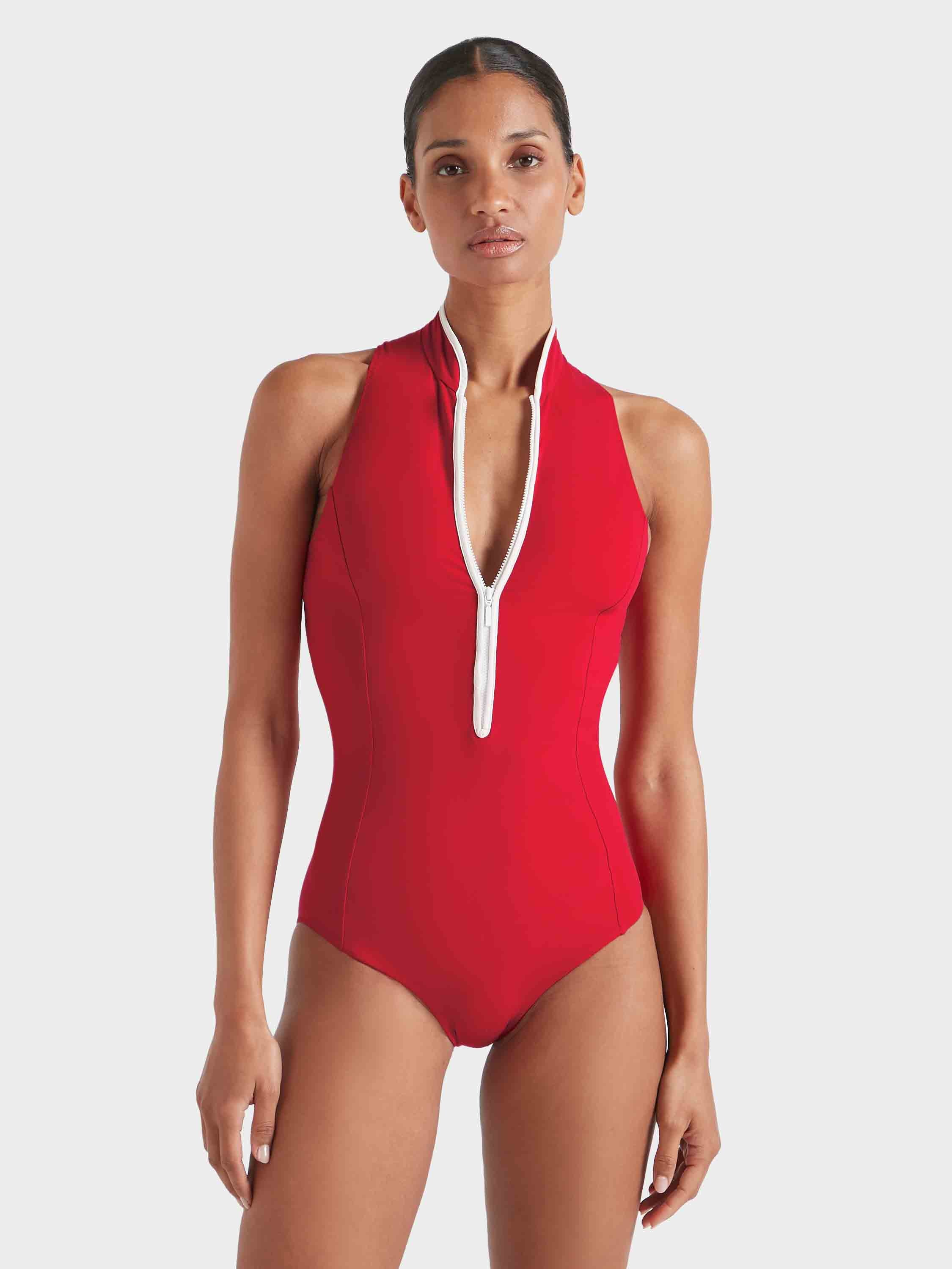 Katya UPF 50+ Swim - Red/White