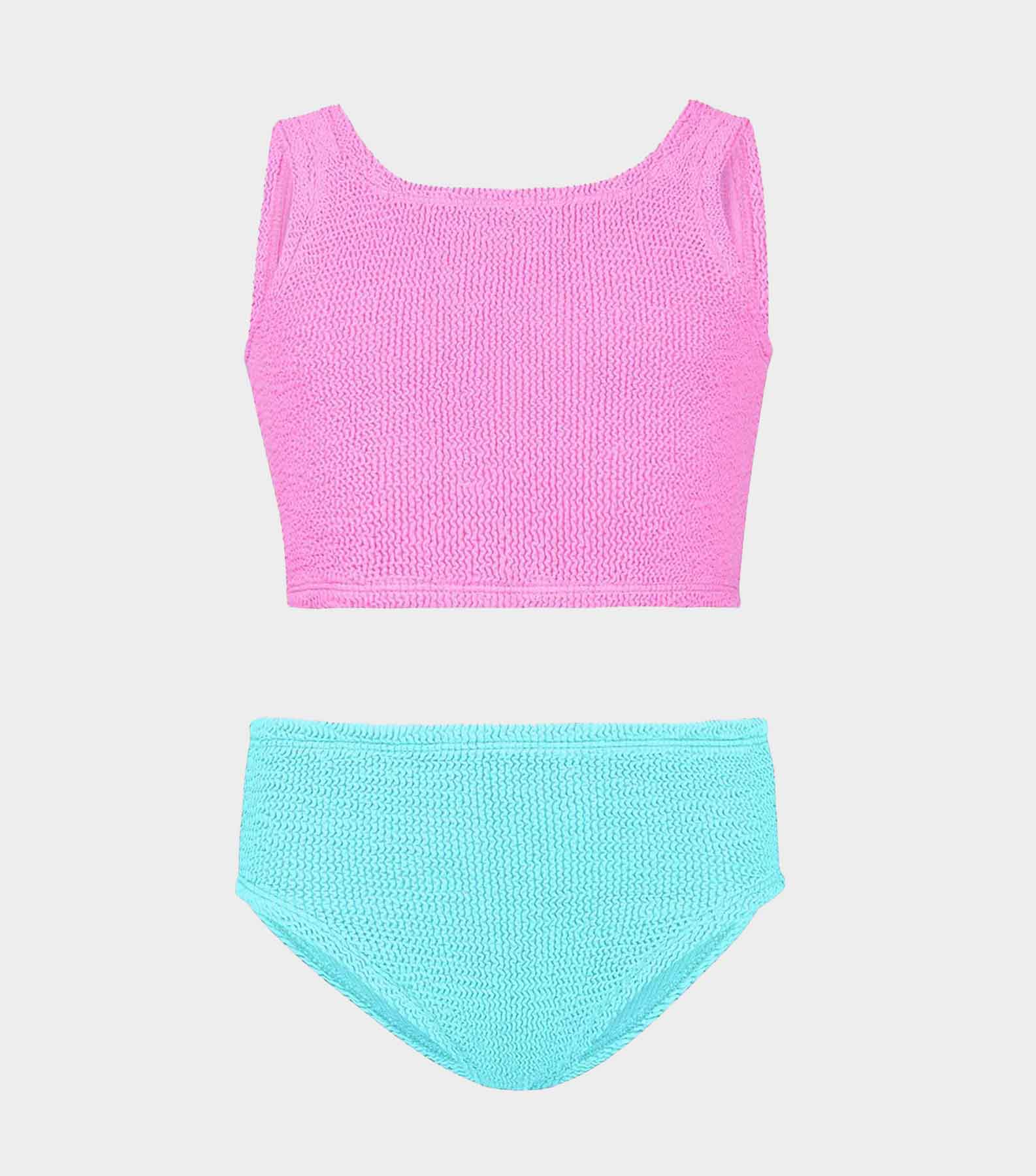 Kids Duo Lyra Bikini (Ages 7 to 12) - Bubblegum/Aqua