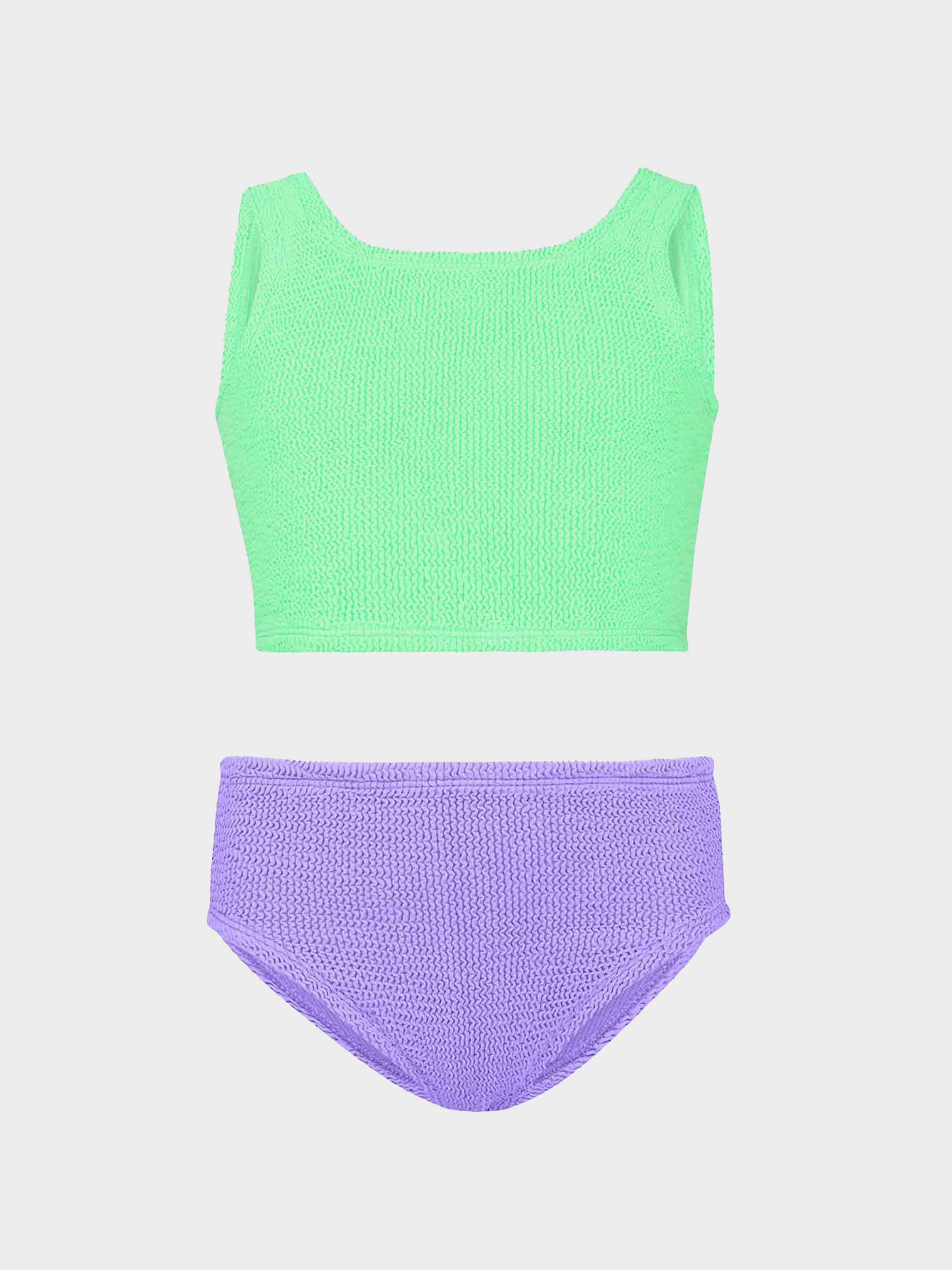 Kids Duo Lyra Bikini (Ages 3 to 6) - Lime/Lilac