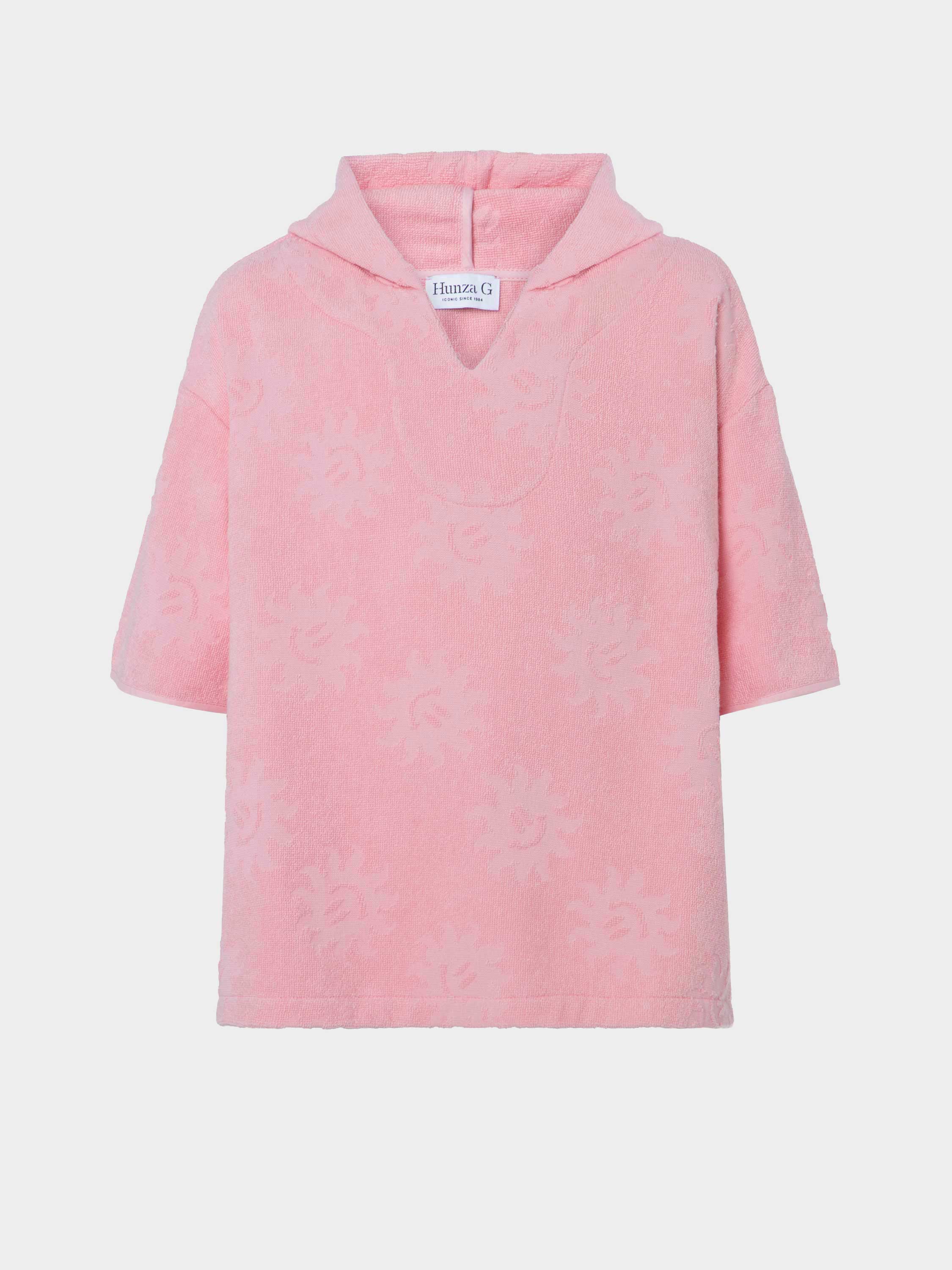 Kids Sunny Towelling Hooded Poncho (3 To 6) - Pink