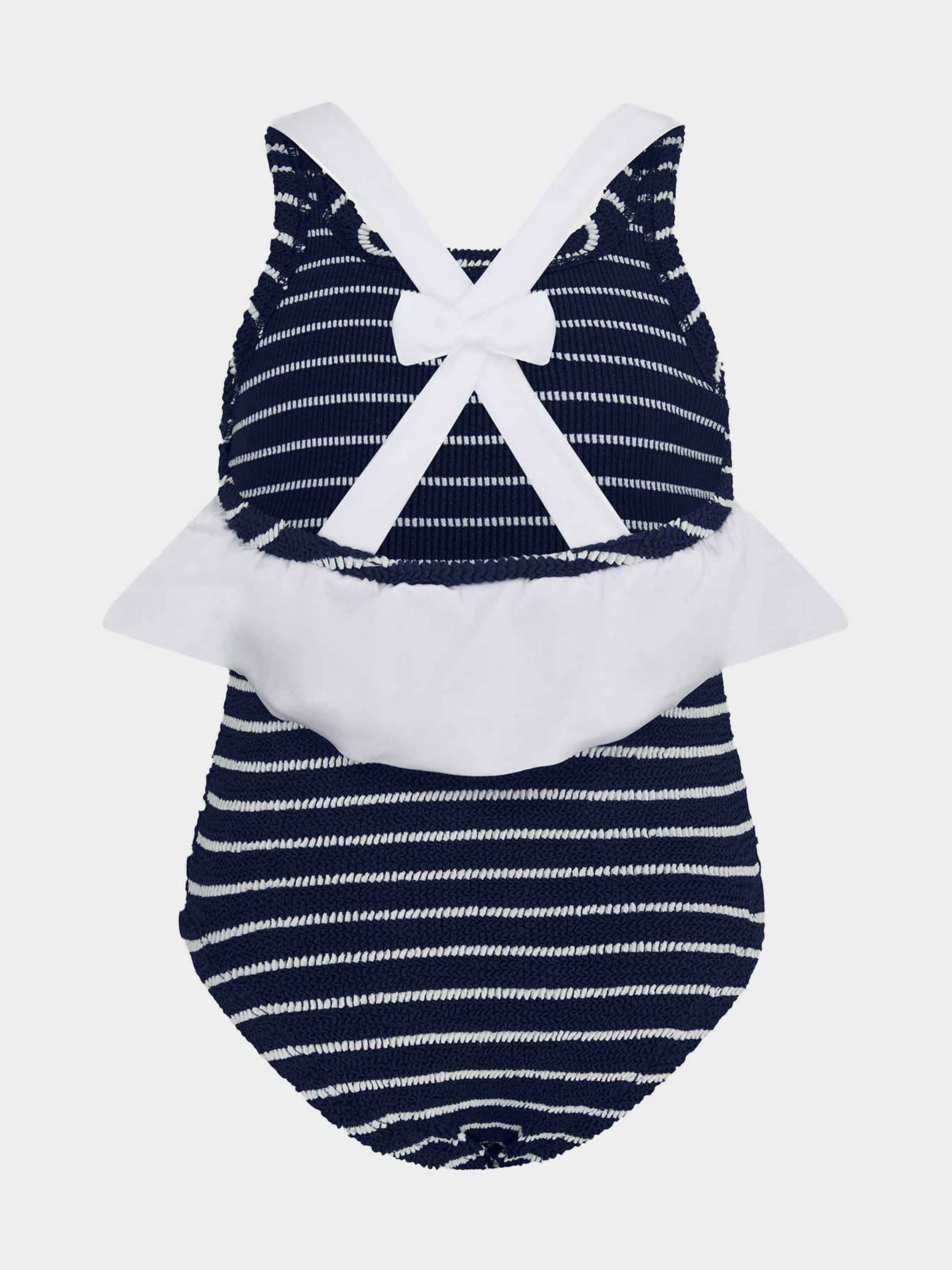 Kids Lara Swim (Ages 7 to 12) - Navy/White Stripe