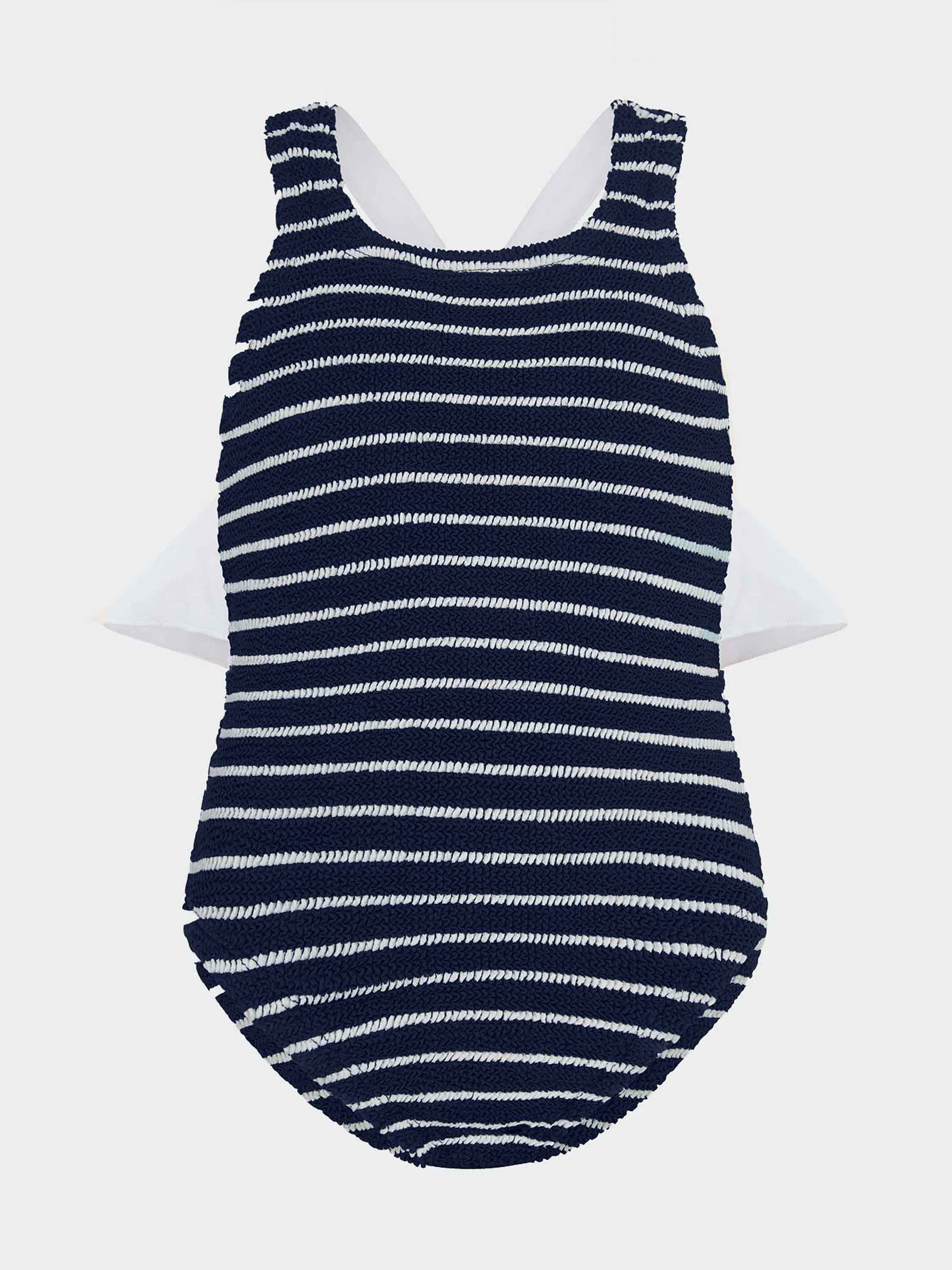 Kids Lara Swim (Ages 7 to 12) - Navy/White Stripe