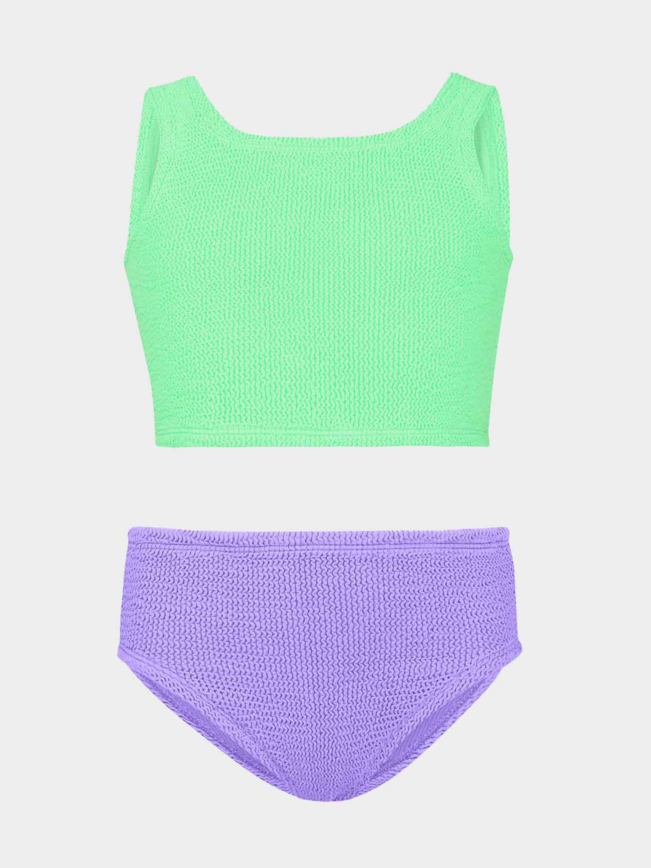 Kids Duo Lyra Bikini (Ages 7 to 12) - Lime/Lilac