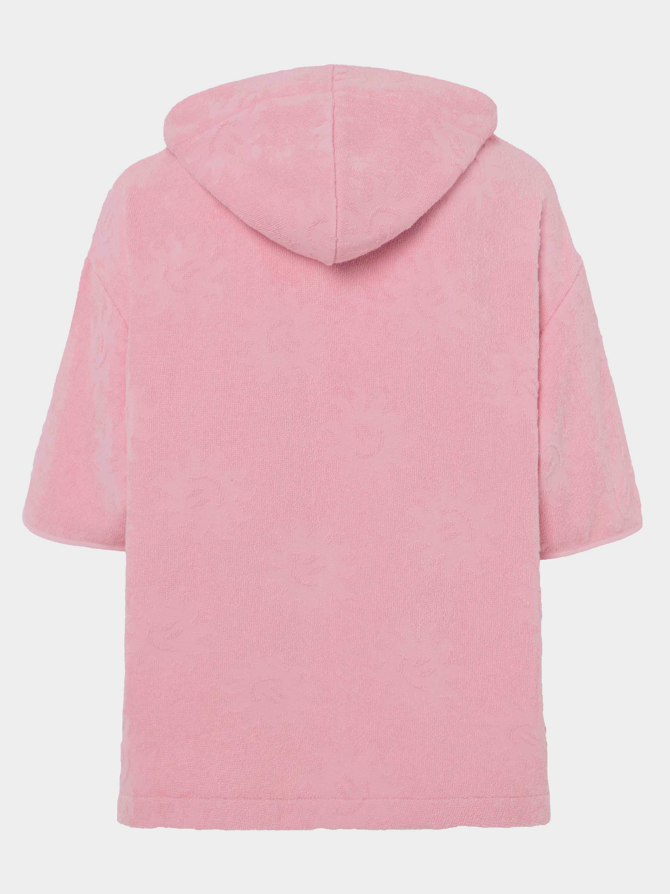 Kids Sunny Towelling Hooded Poncho (7 To 12) - Pink