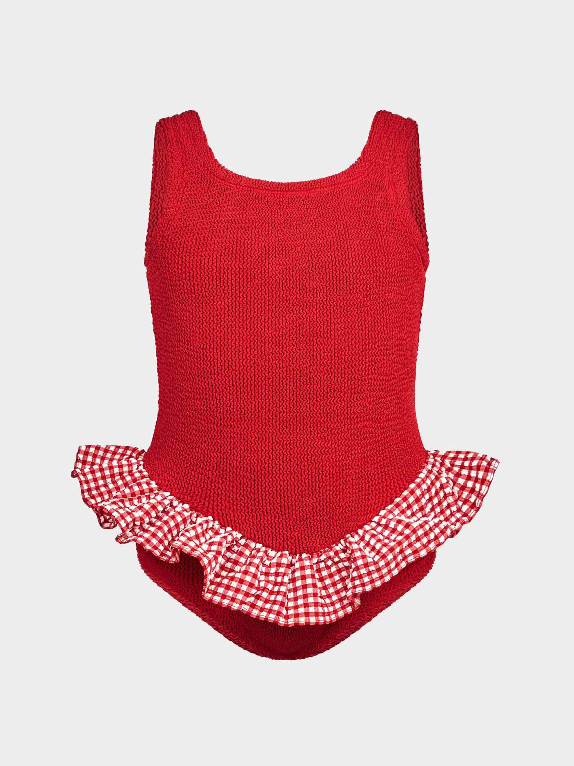Kids Duo Denise Swim (Ages 7 to 12) - Red Gingham
