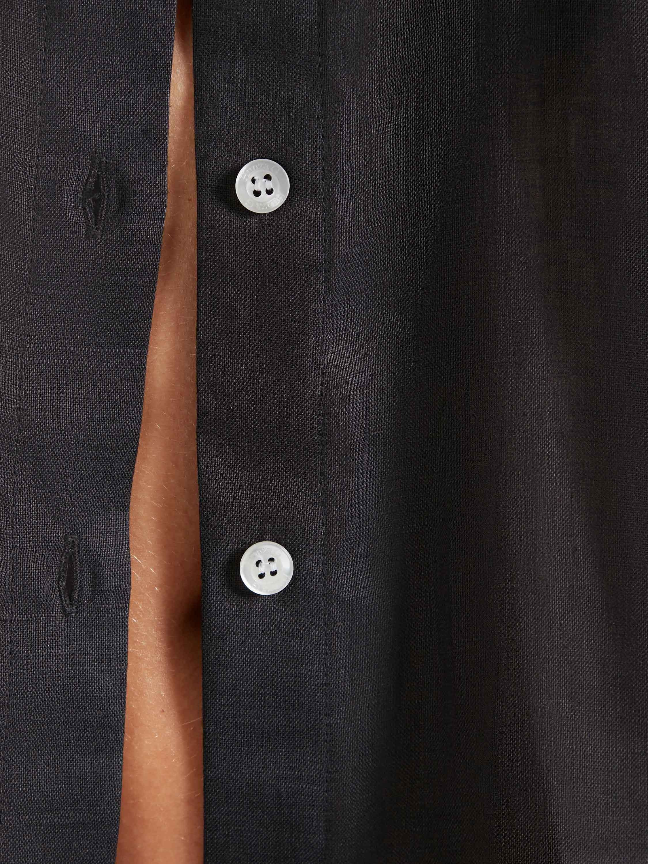 Linen Oversized Shirt - Black