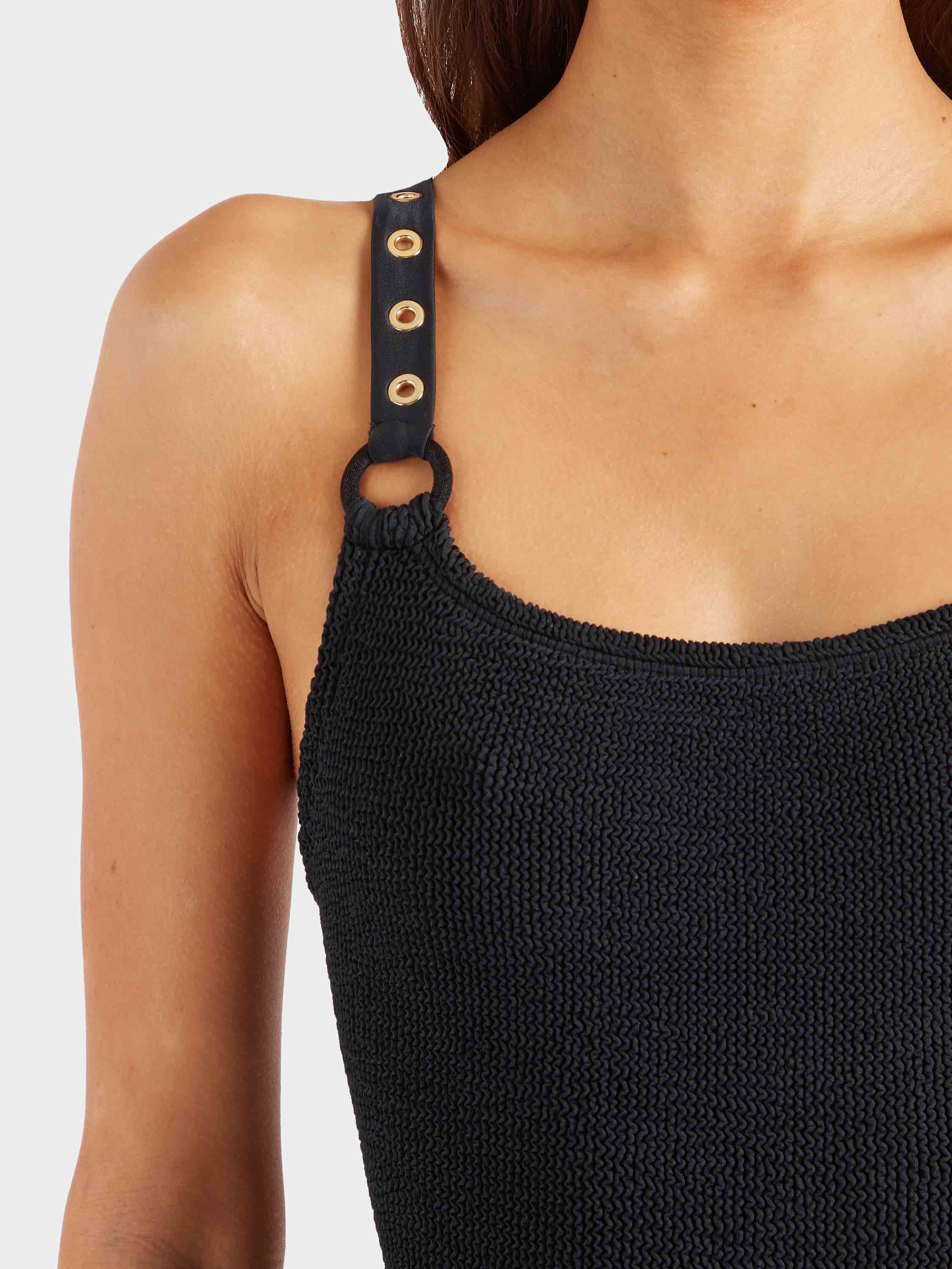 Melody Eyelet Swim - Black/Gold