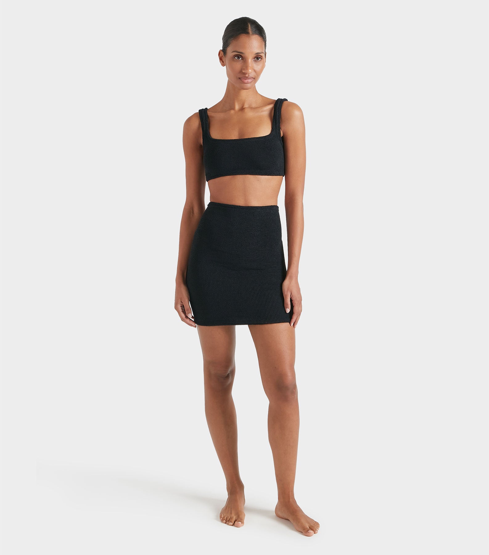 Mini Skirt/Strapless Tube Top - Black