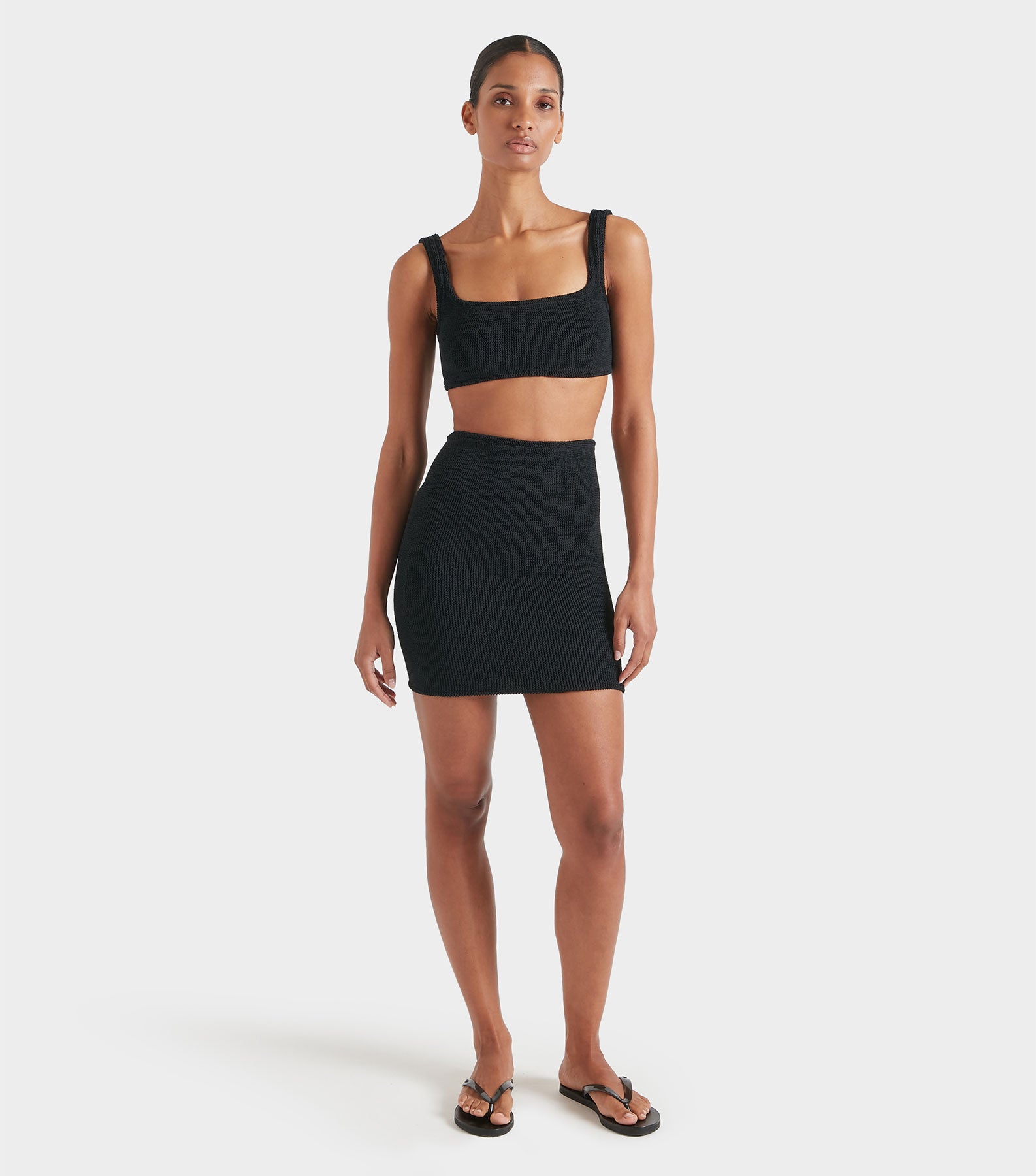 Mini Skirt/Strapless Tube Top - Black
