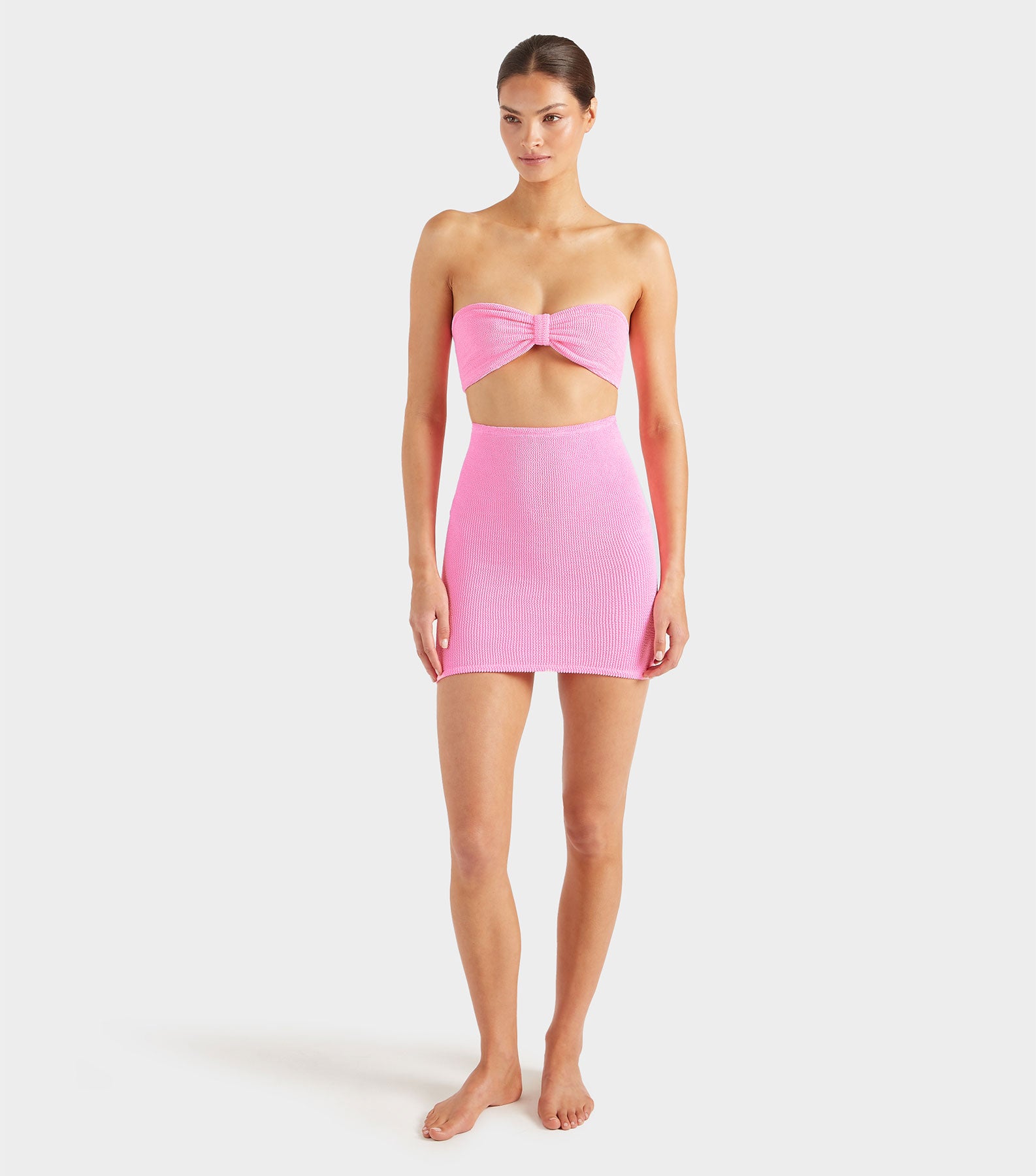 Mini Skirt/Strapless Tube Top - Bubblegum