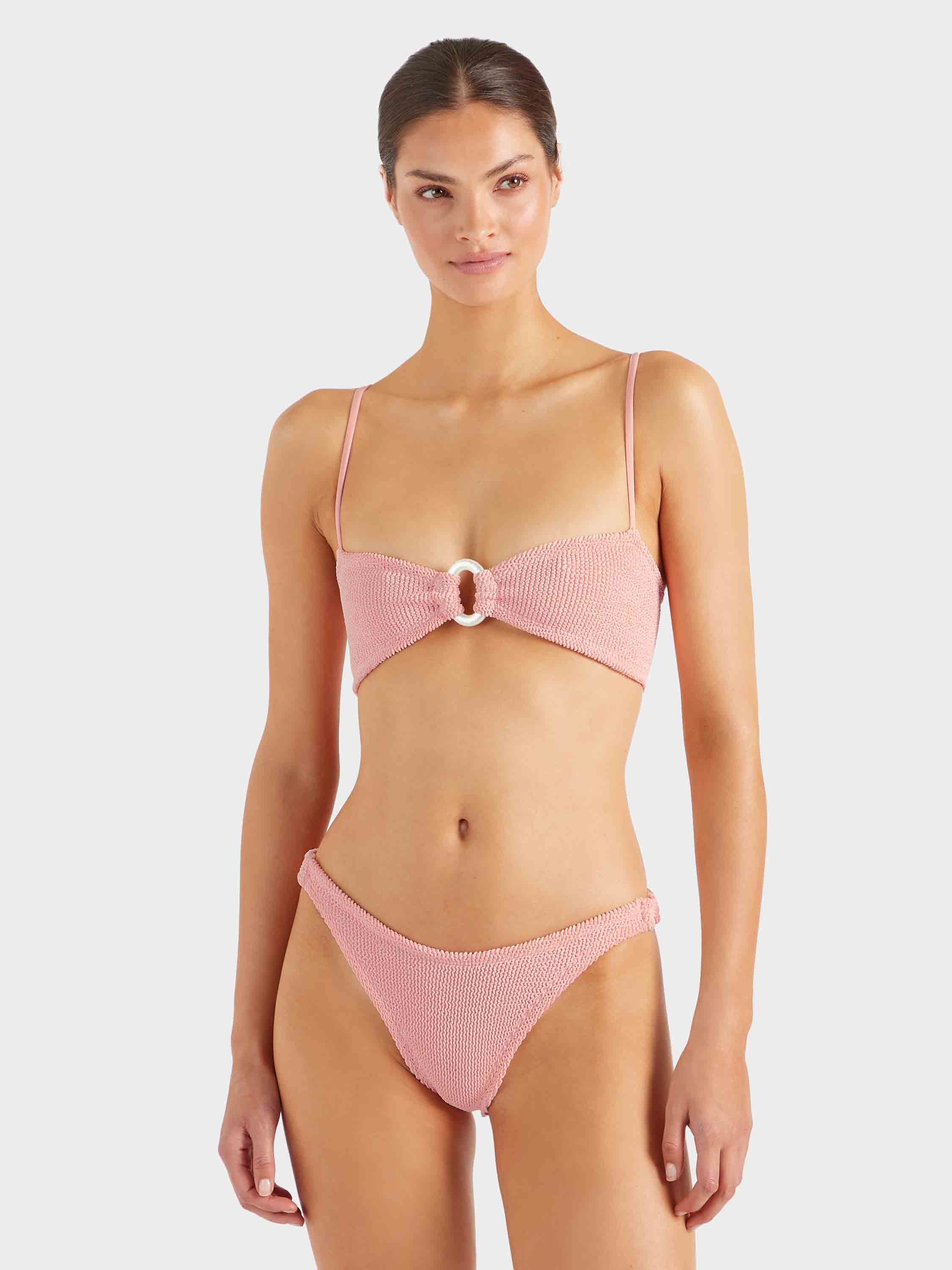 Misty Bikini With Pearly Hoop - Peach