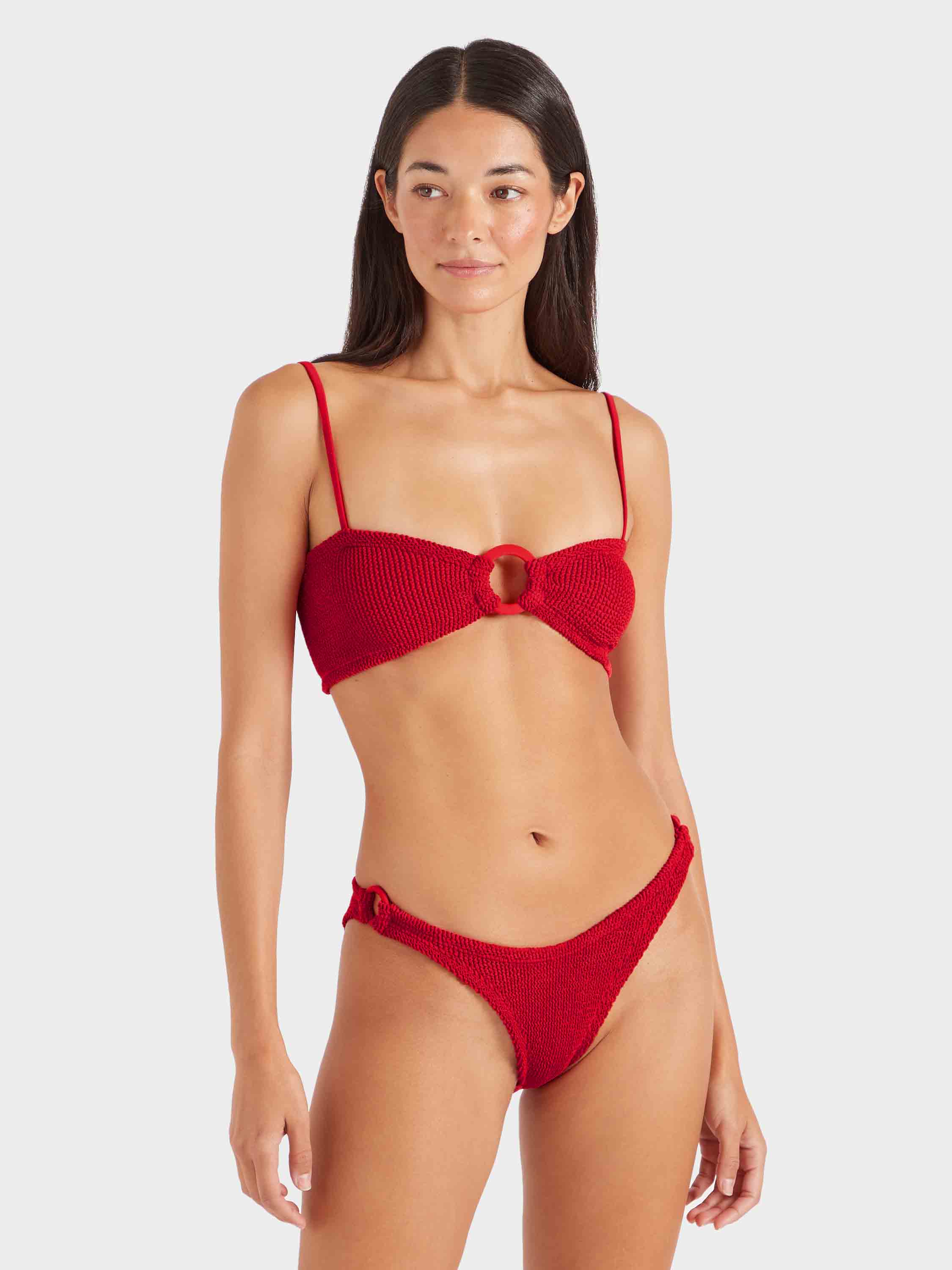 Misty Bikini With Tonal Hoops - Red