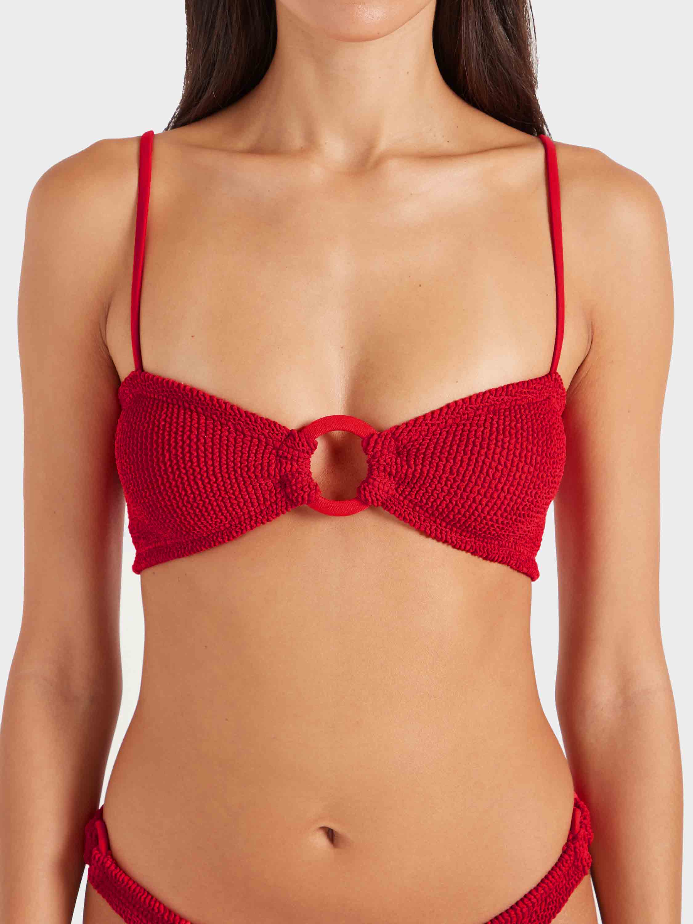 Misty Bikini With Tonal Hoops - Red
