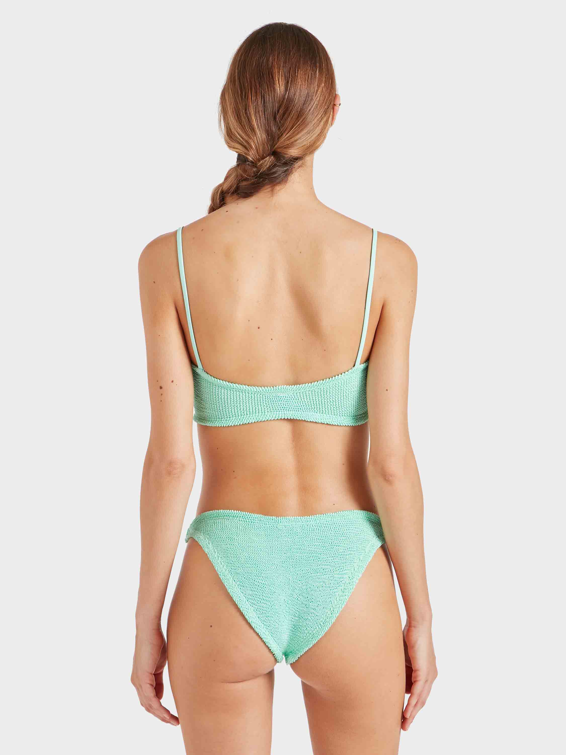 Misty Bikini With Pearly Hoop - Metallic Mint