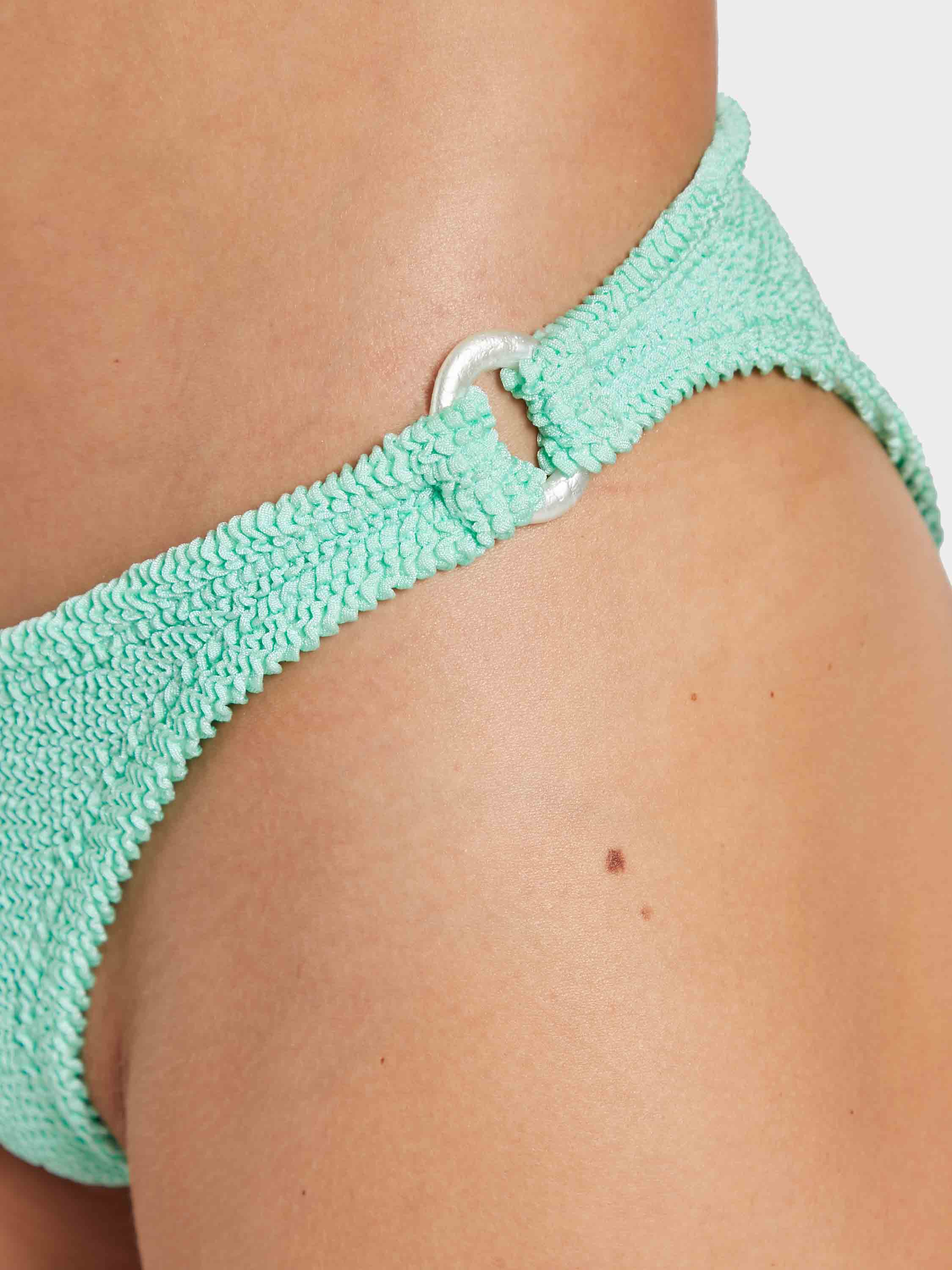 Misty Bikini With Pearly Hoop - Metallic Mint