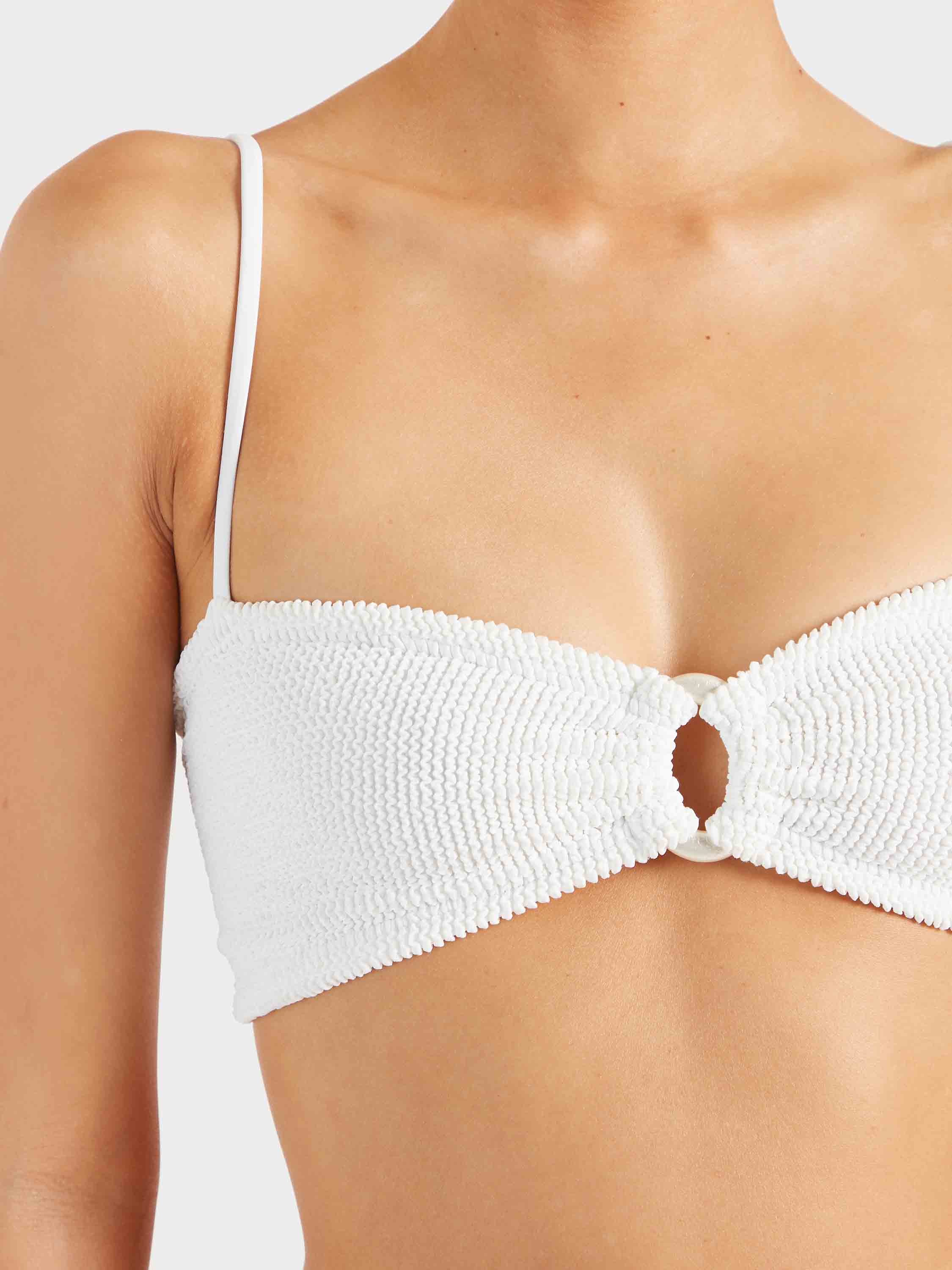 Misty Bikini With Pearly Hoop - White