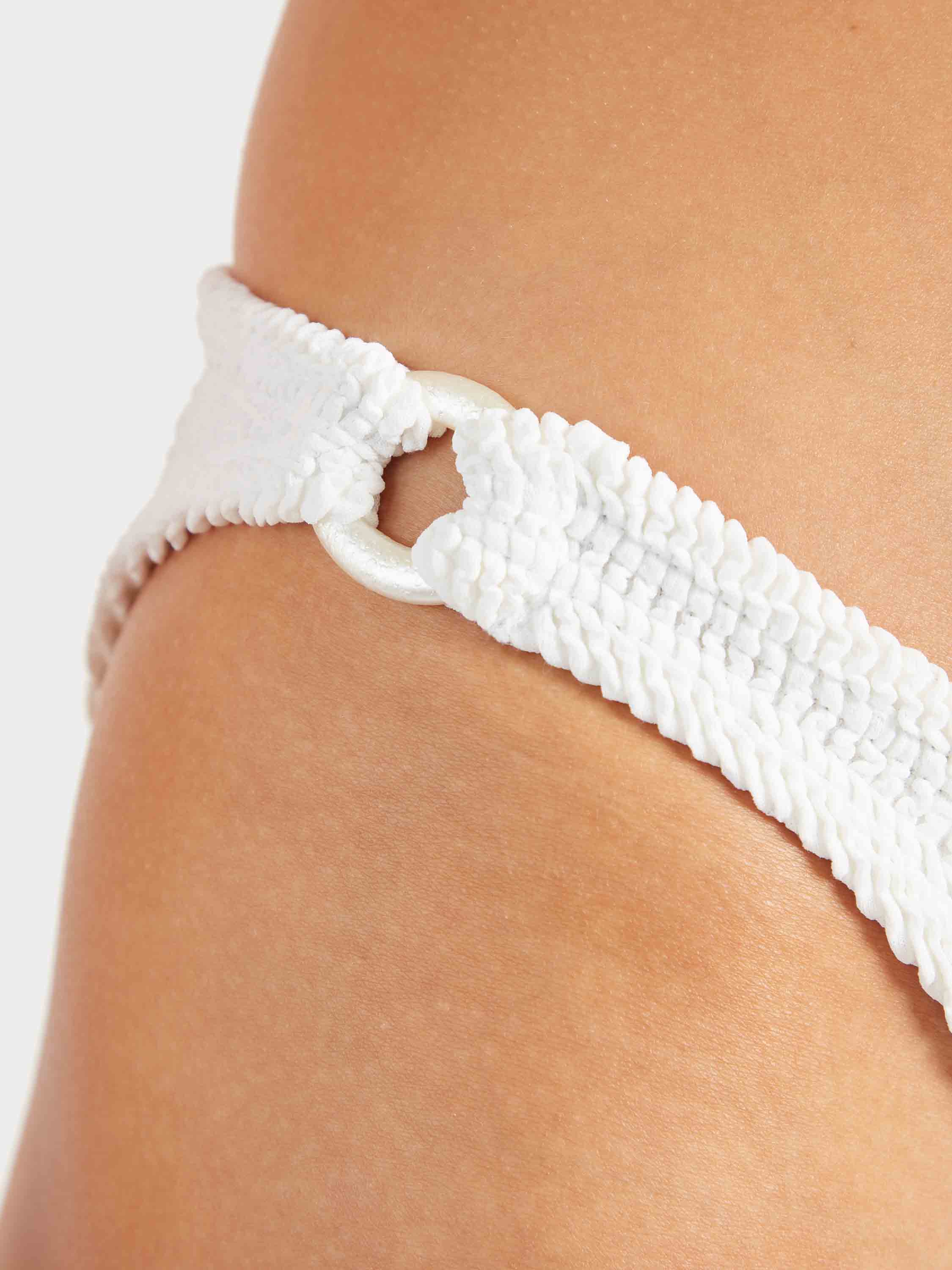 Misty Bikini With Pearly Hoop - White