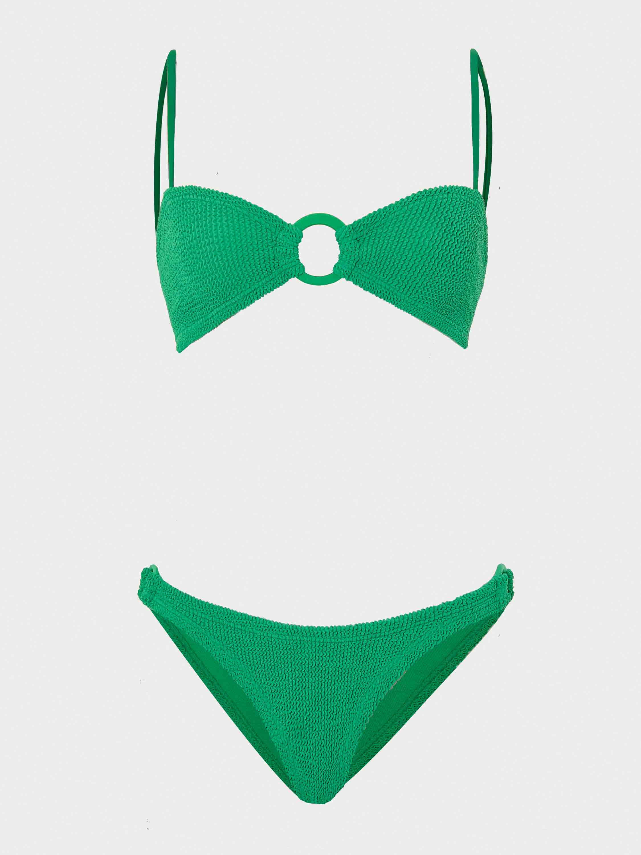 Misty Bikini With Tonal Hoops - Emerald