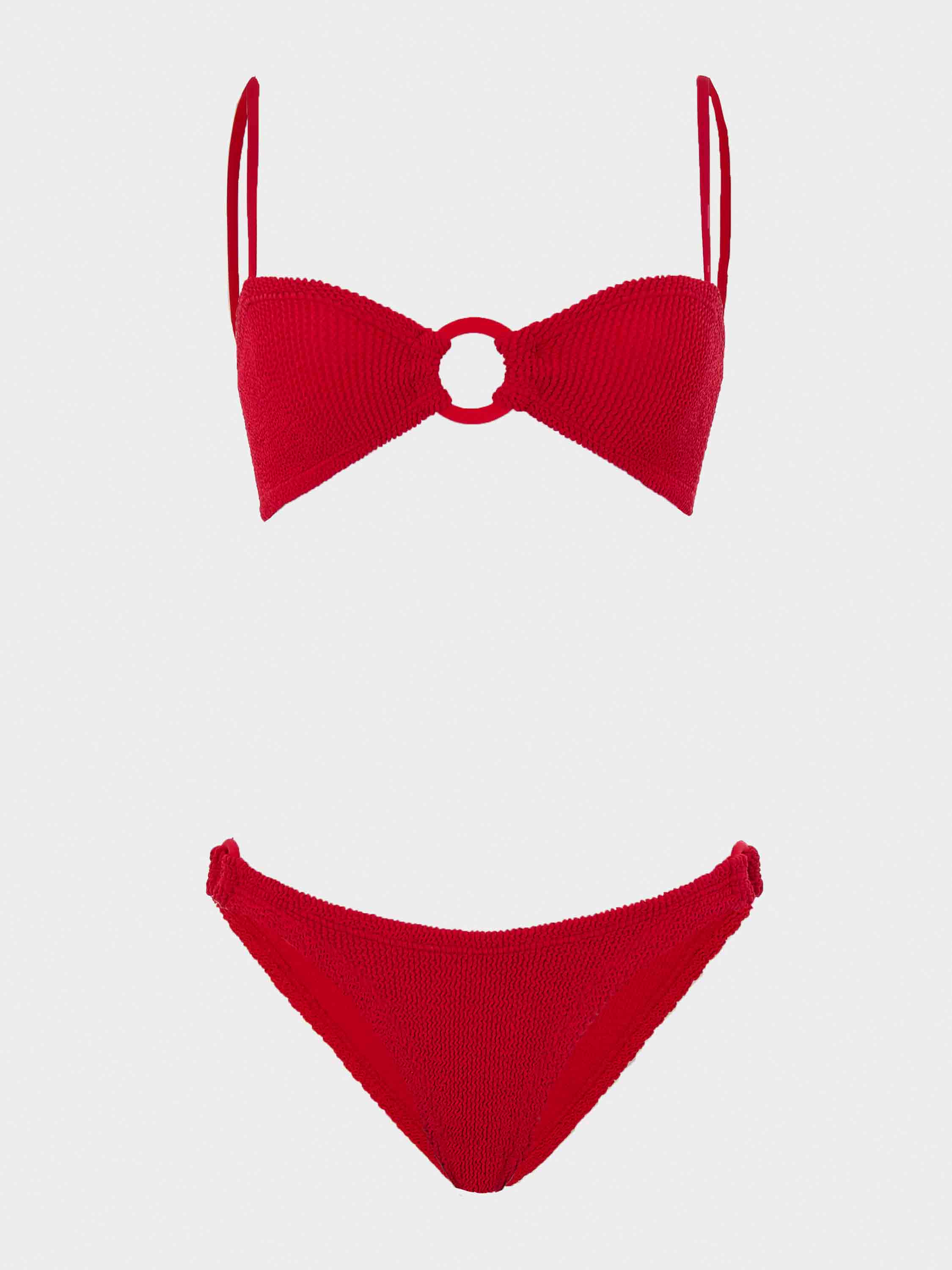Misty Bikini With Tonal Hoops - Red