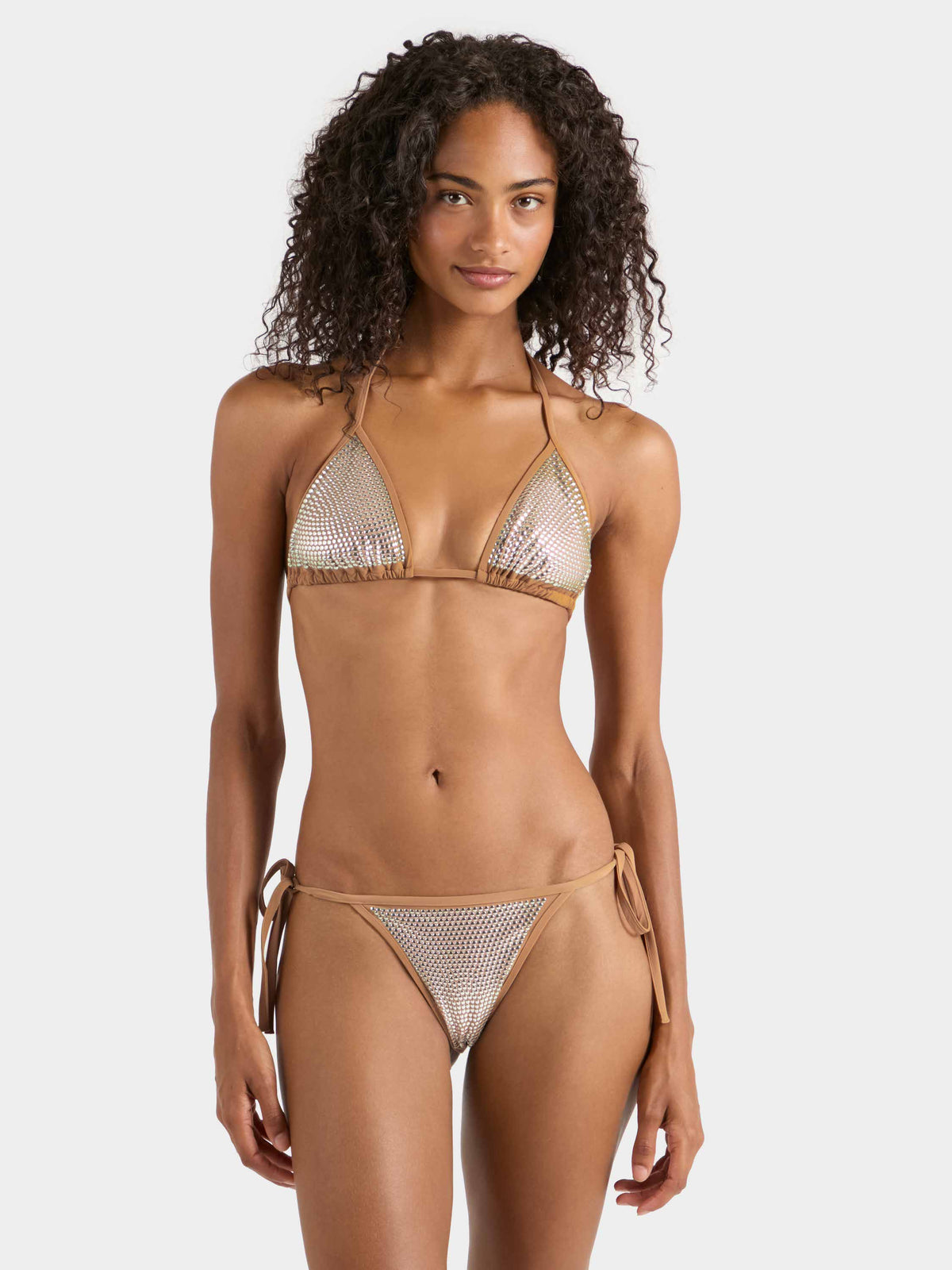 Monica Bikini - Metallic Cocoa/Silver