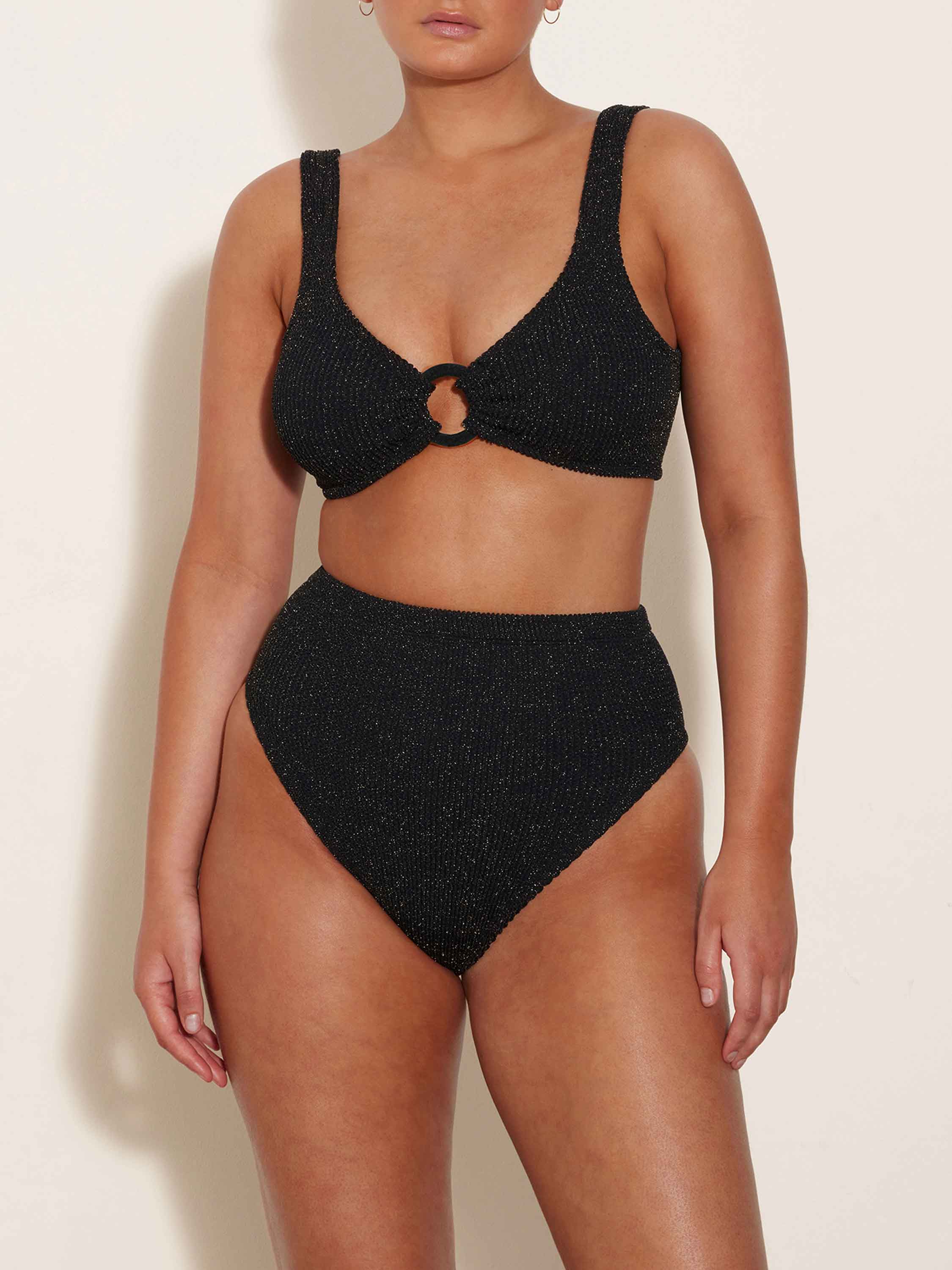 Nadine Lurex Bikini - Black/Gold