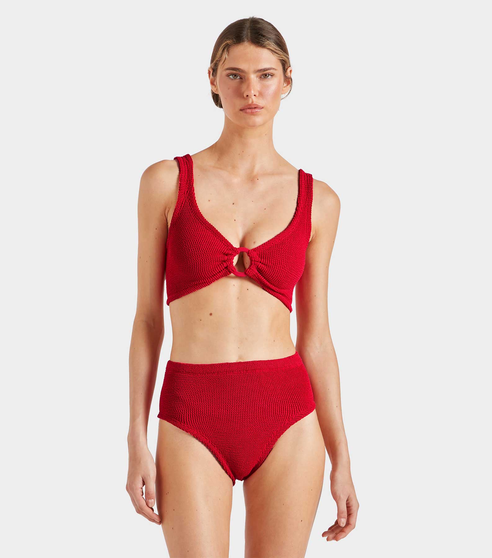 Nadine Bikini With Tonal Hoops - Red