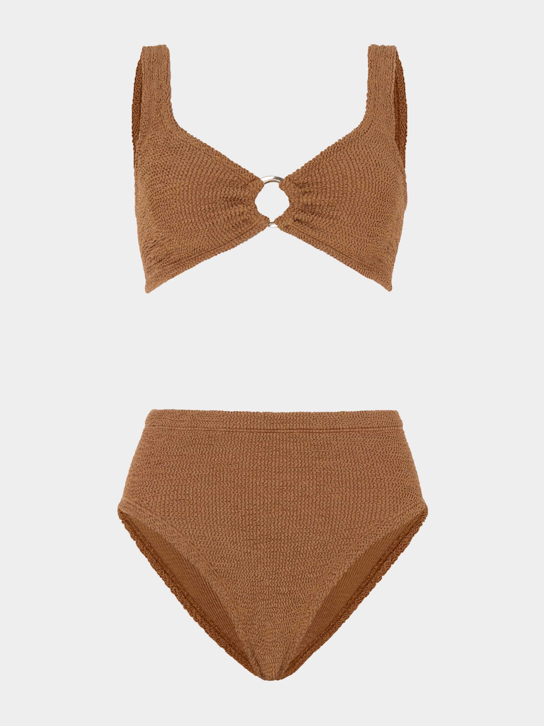 Nadine With Gold Hoop Bikini - Metallic Cocoa