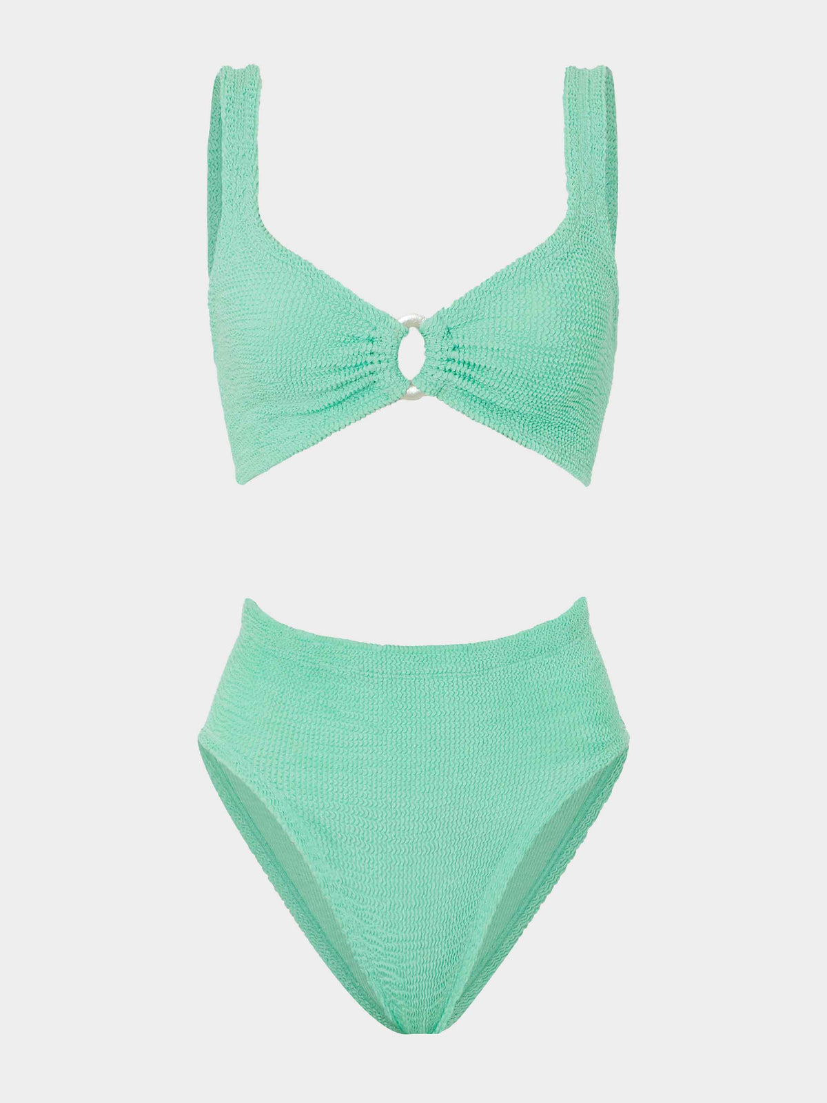 Nadine Bikini Pearly Hoop - Metallic Mint | One Size Swimwear | Hunza G