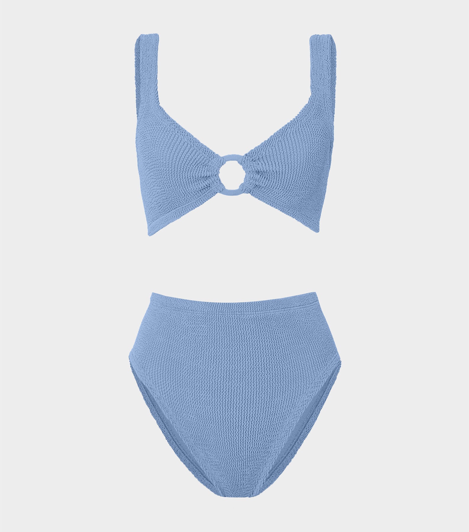 Nadine Bikini With Tonal Hoops - Cornflower