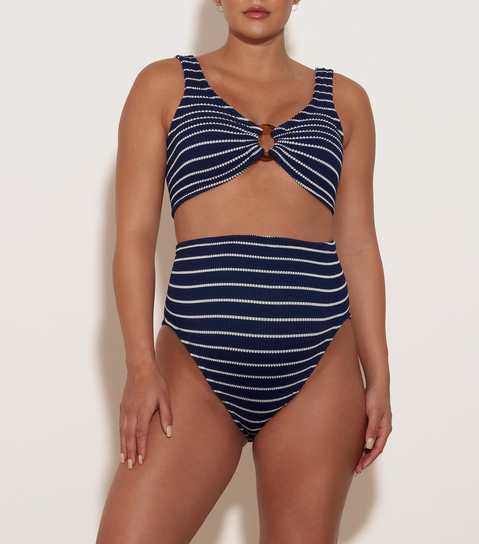 Nadine Stripe Bikini - Navy/White