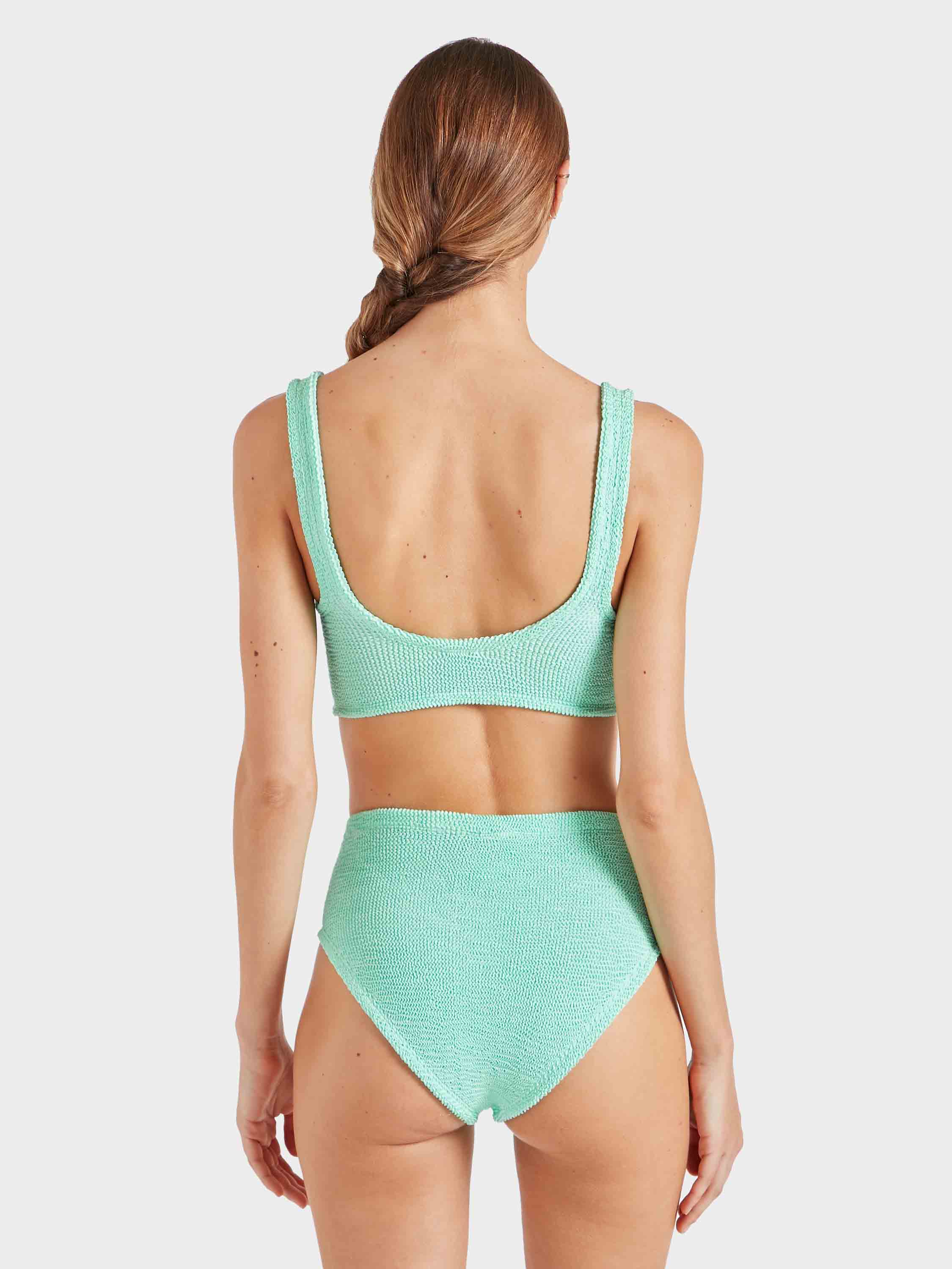 Nadine Bikini With Pearly Hoop - Metallic Mint