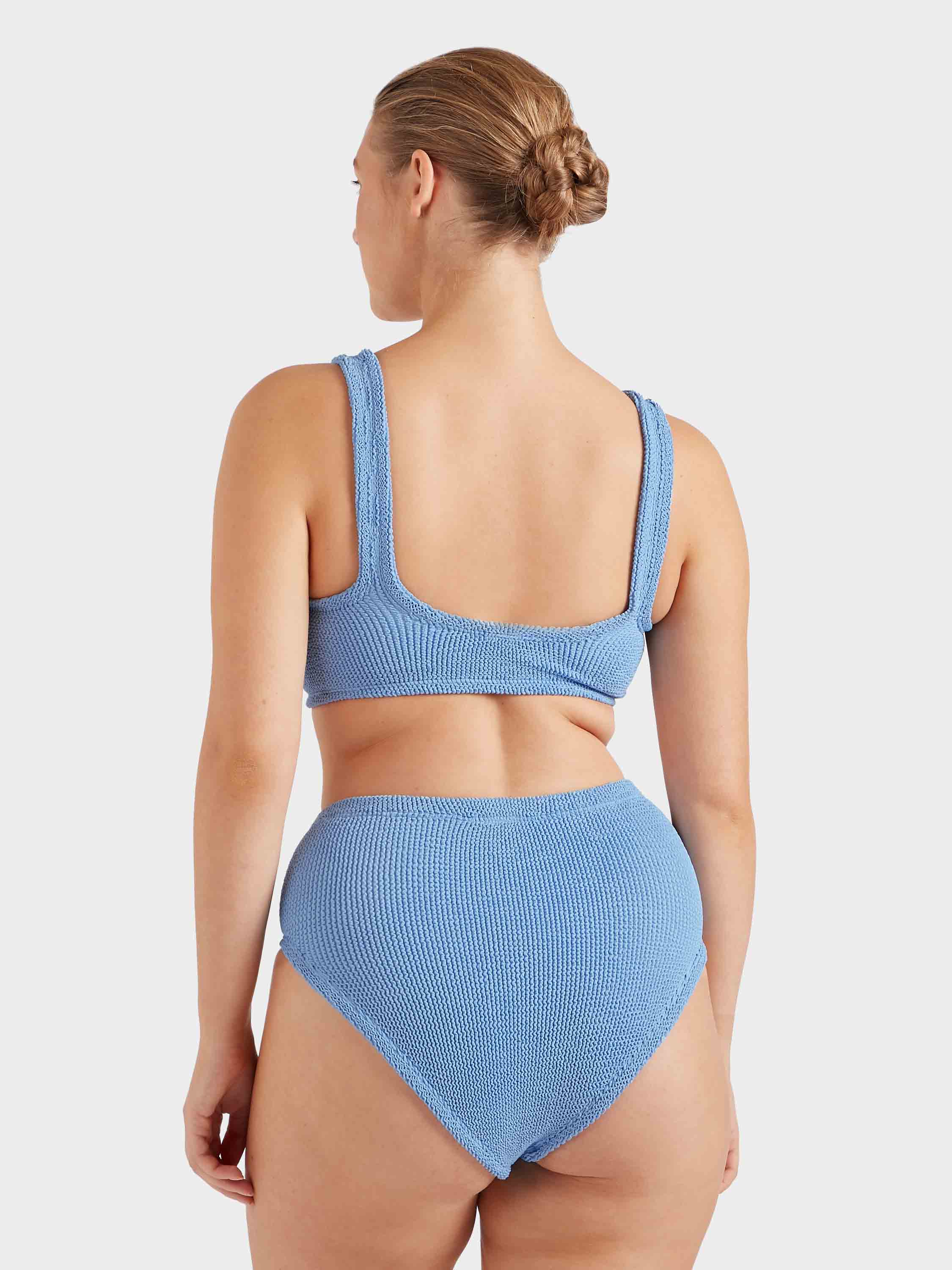 Nadine Bikini With Tonal Hoops - Cornflower