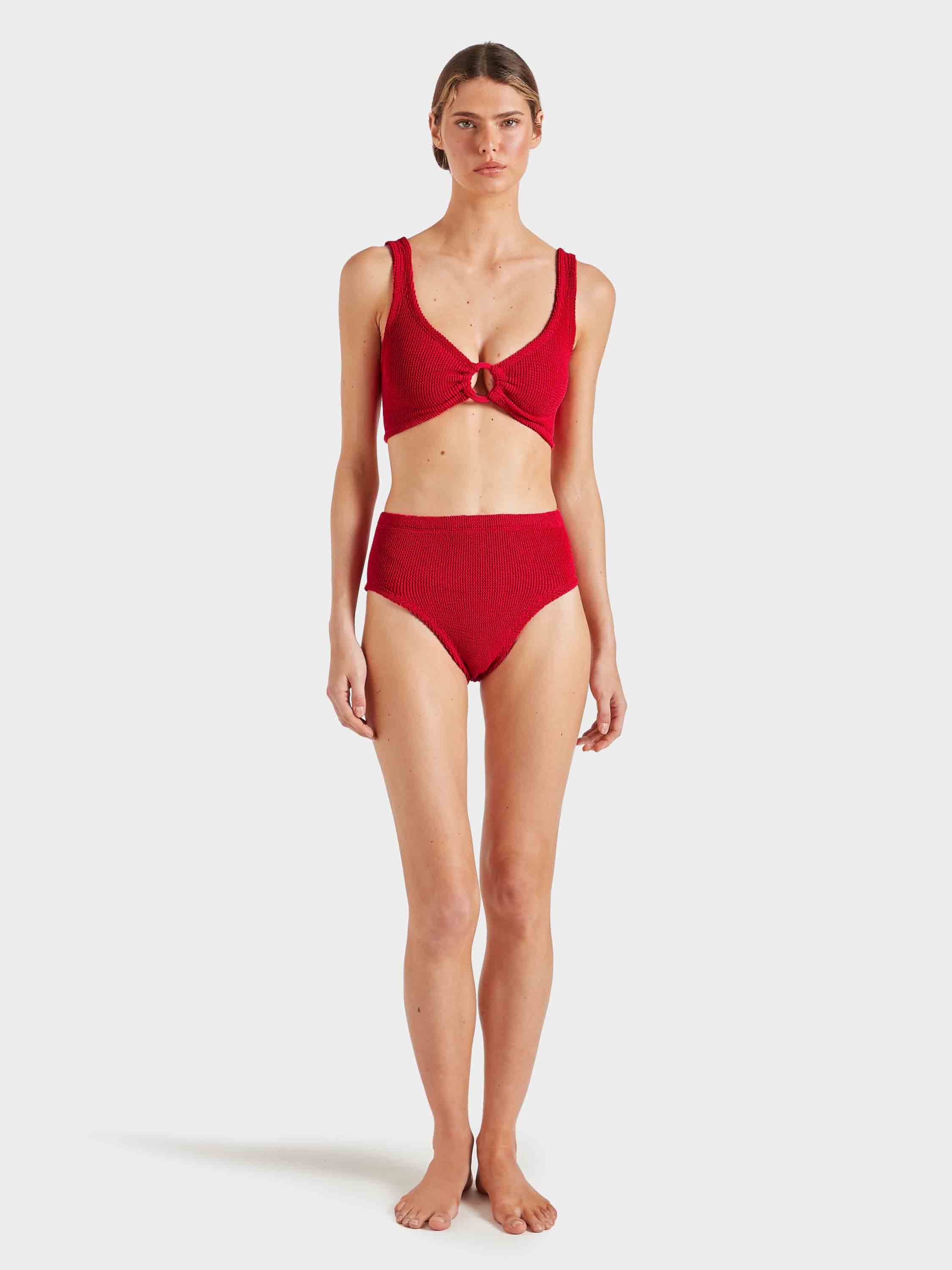 Nadine Bikini With Tonal Hoops - Red