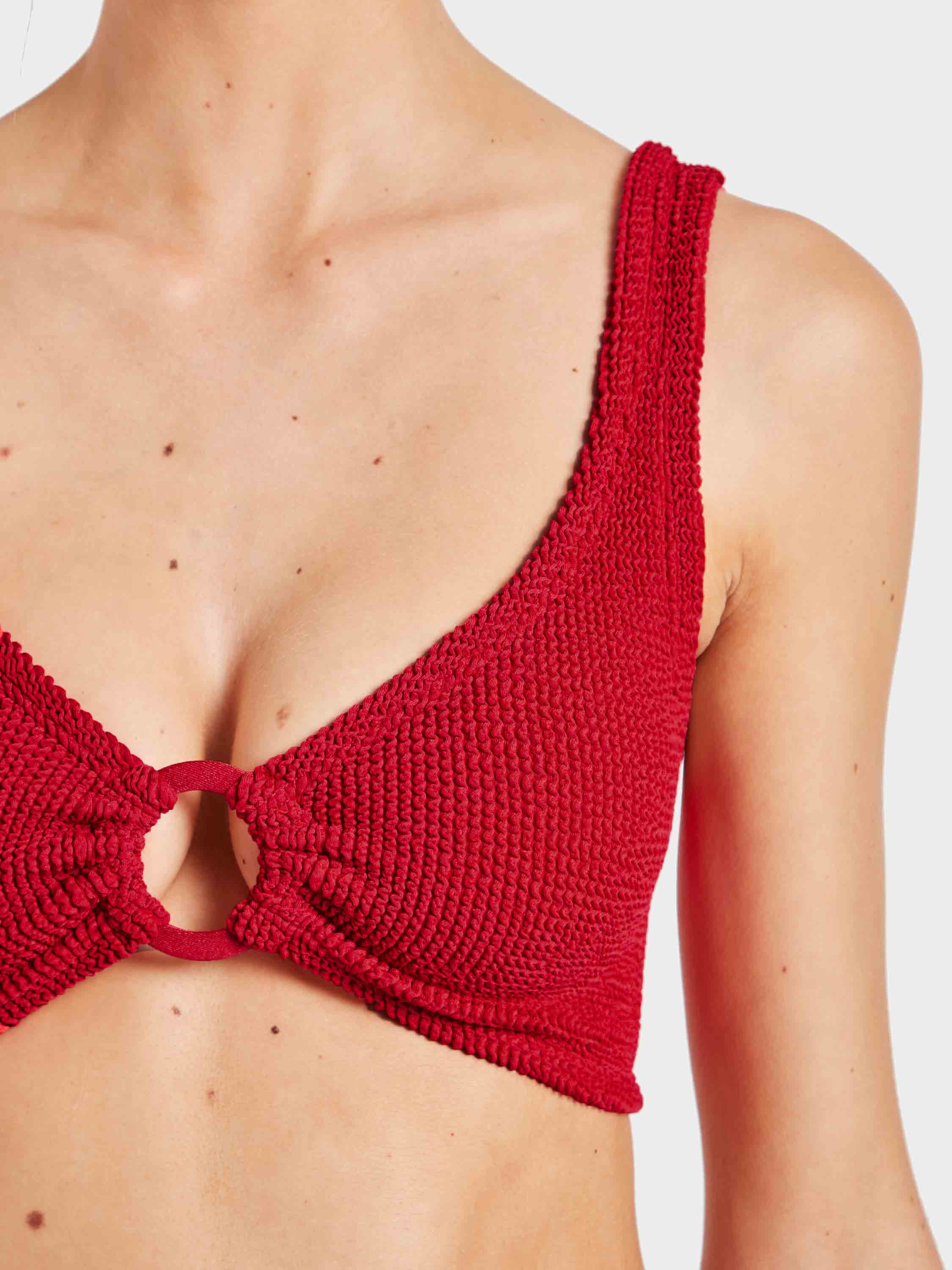 Nadine Bikini With Tonal Hoops - Red