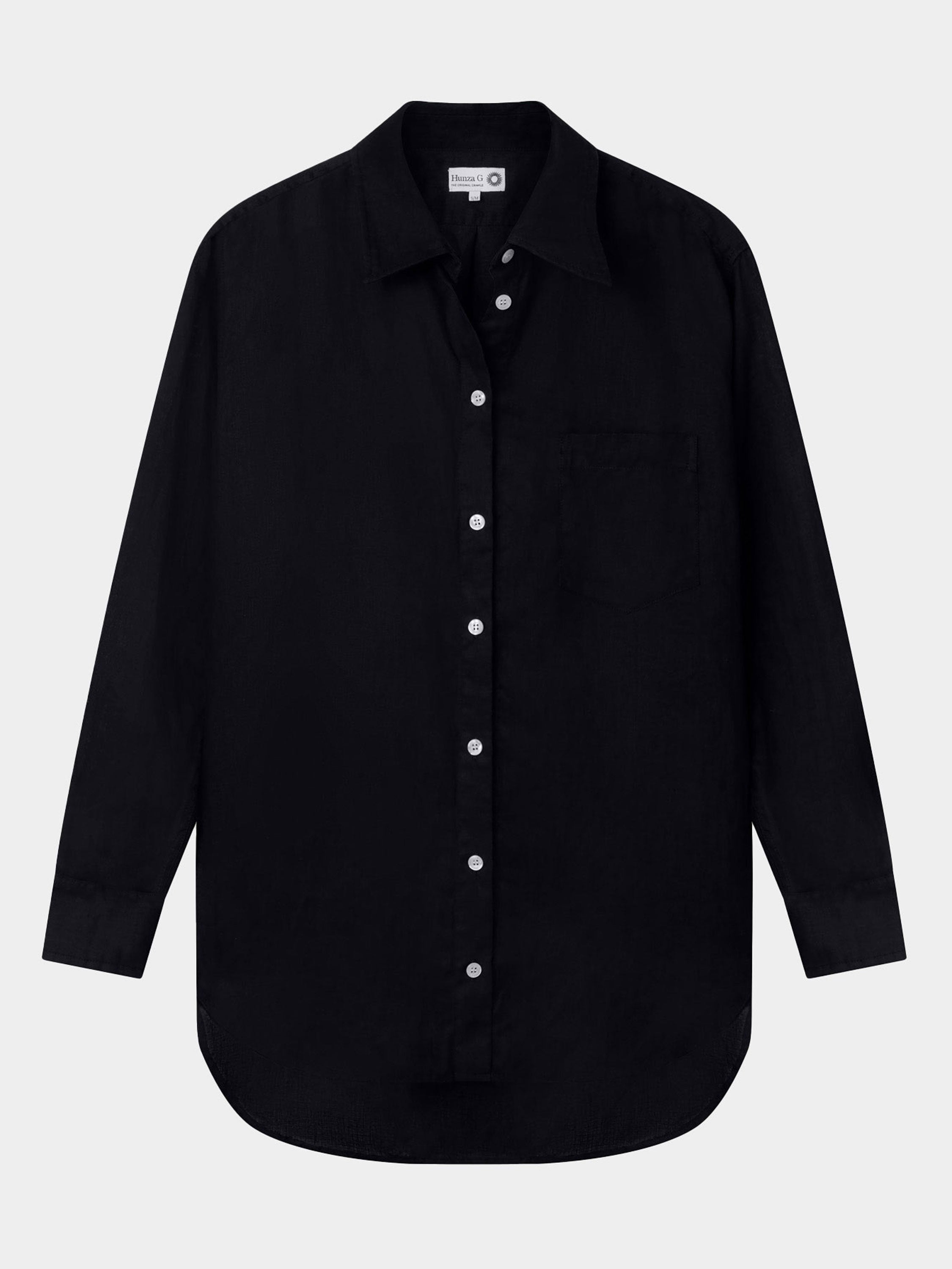 Linen Oversized Shirt - Black