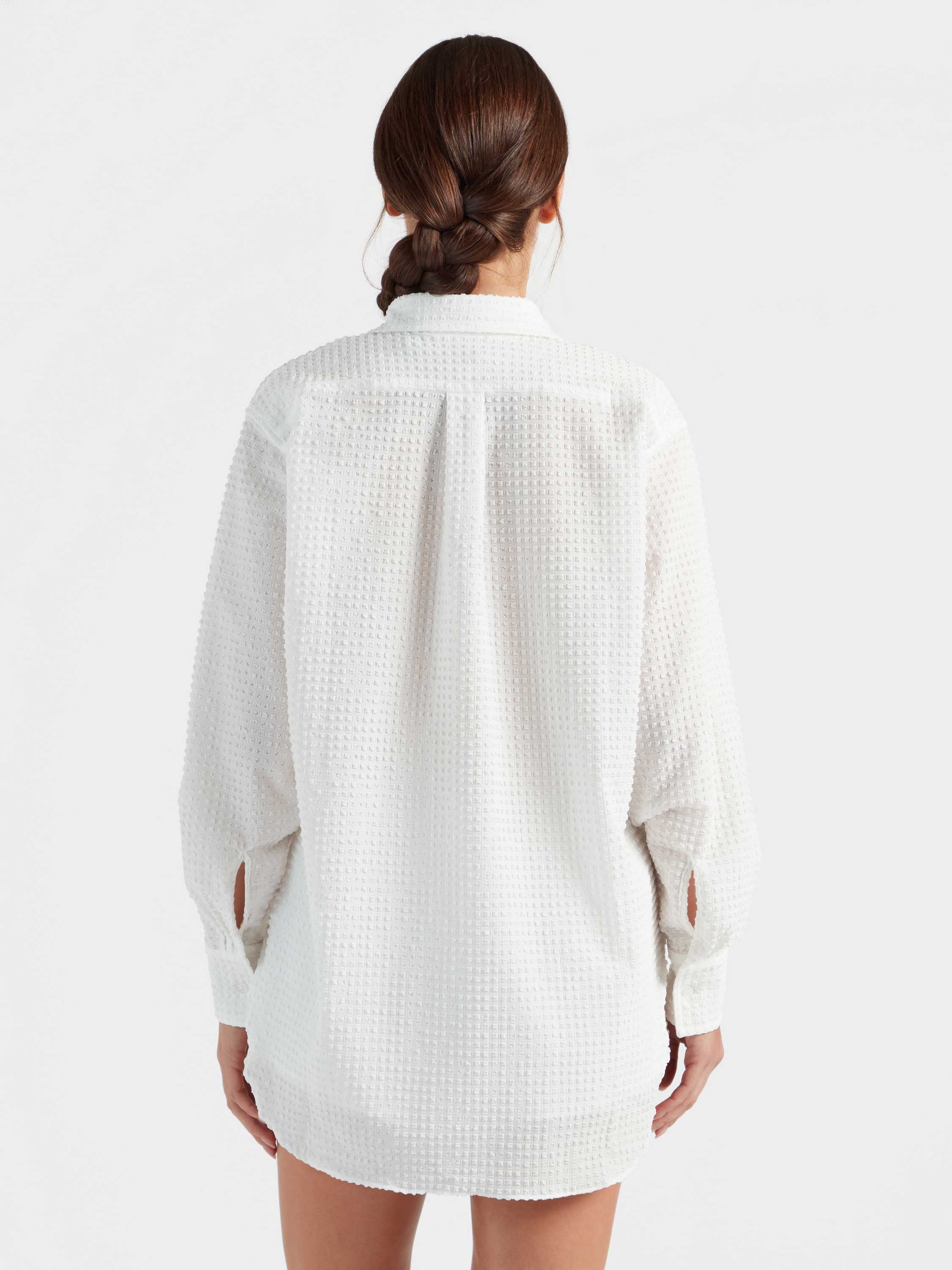 Resort Shirt - Seersucker White