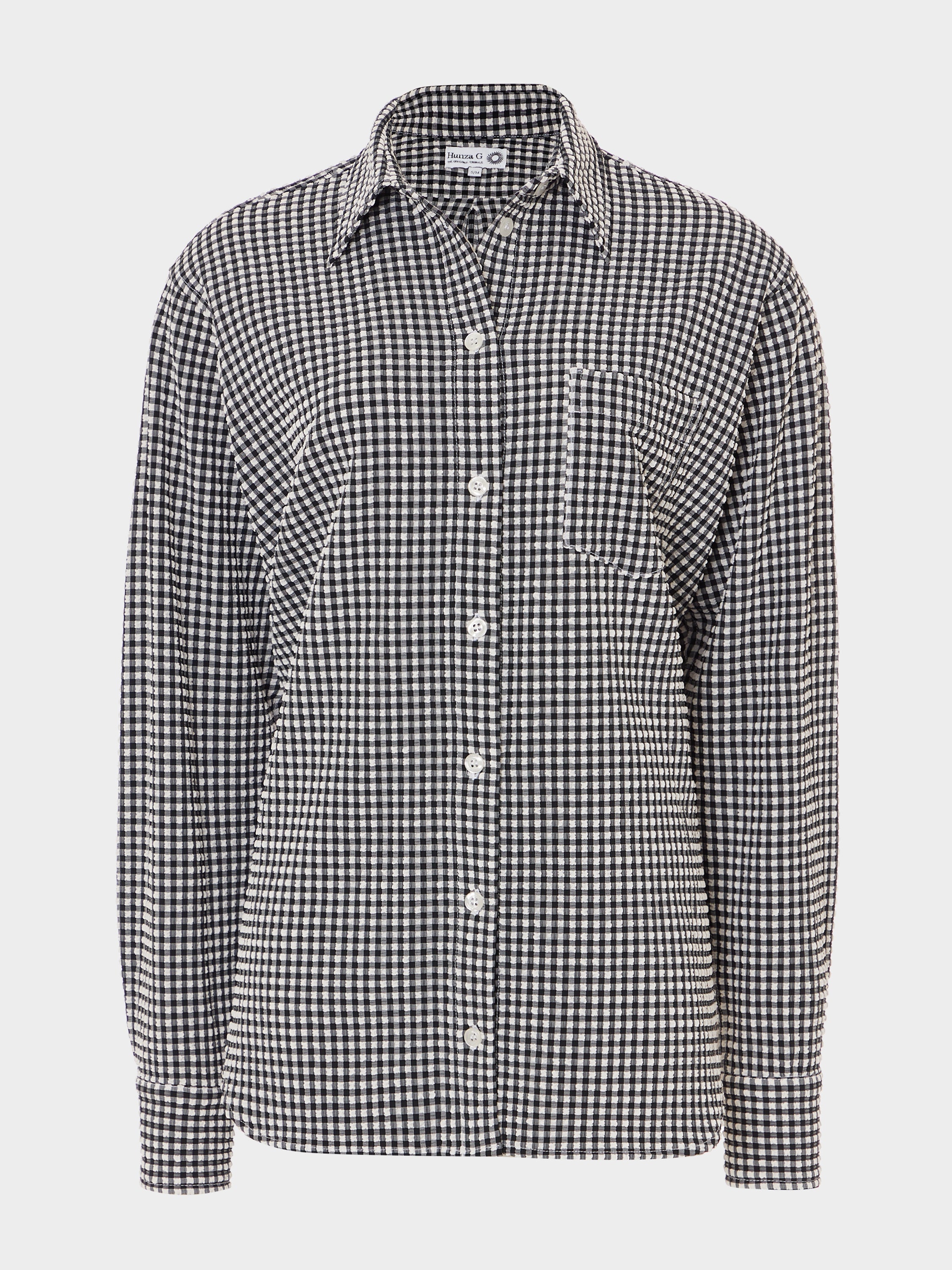 Gingham Seersucker Shirt - Black Gingham