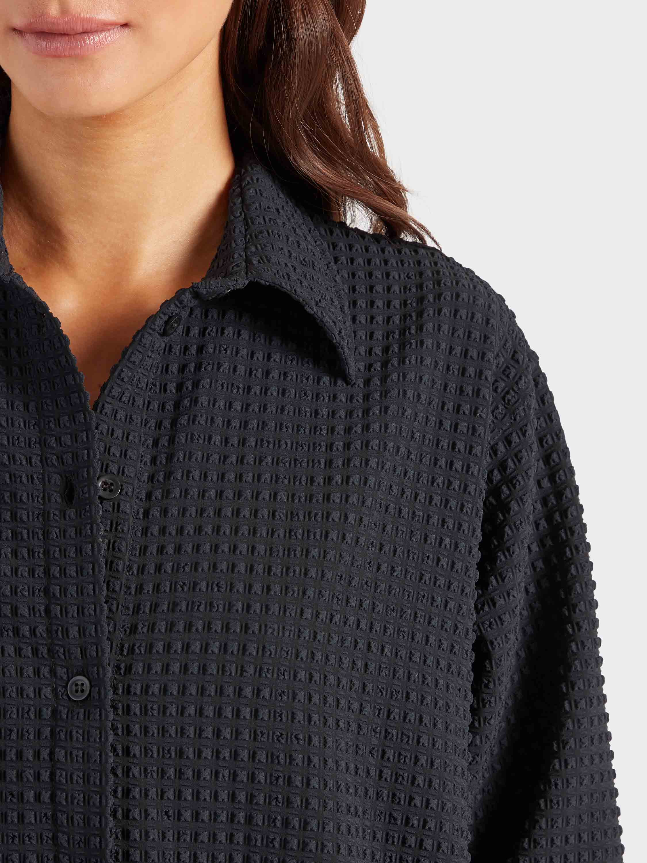 Seersucker Shirt - Black