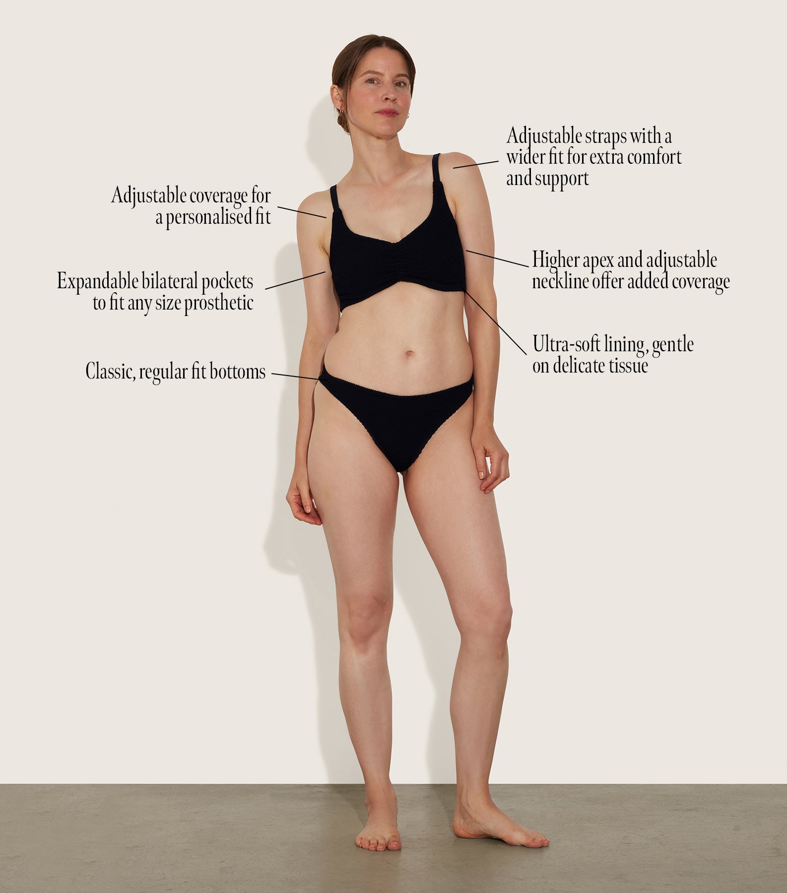 Post Mastectomy Bikini - Black