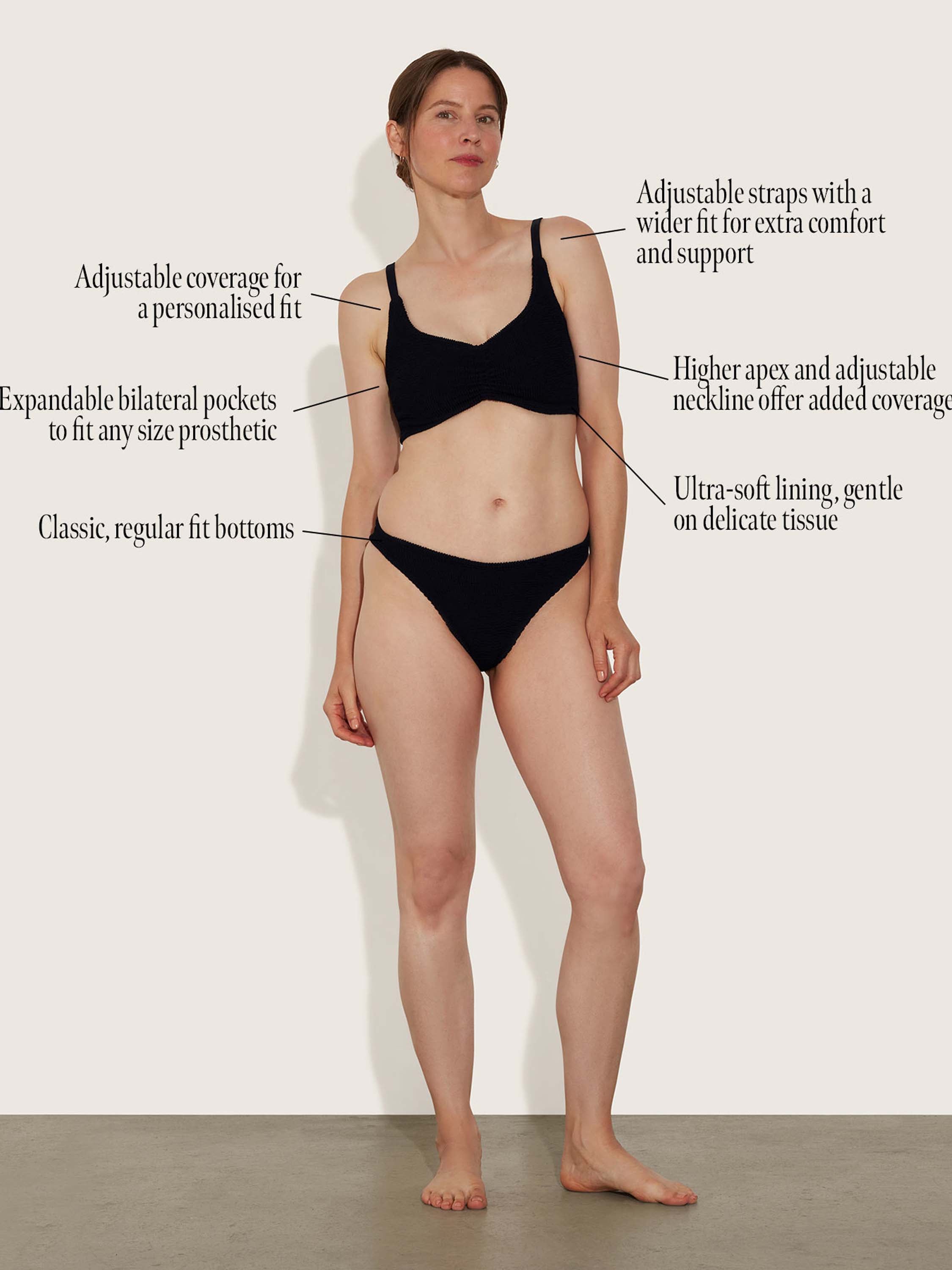 Post Mastectomy Bikini - Black