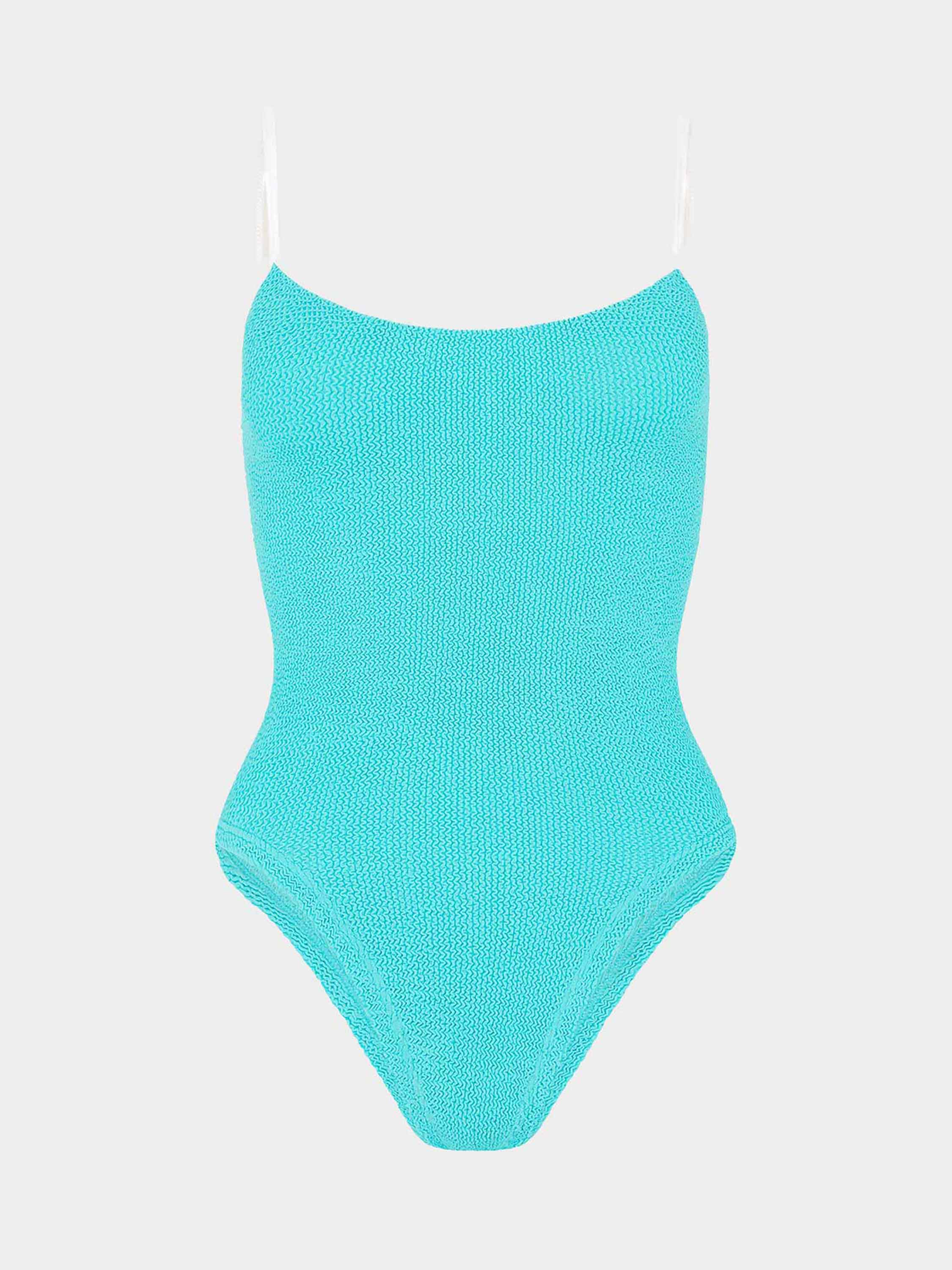 Pamela Swim Contrast - Aqua/White