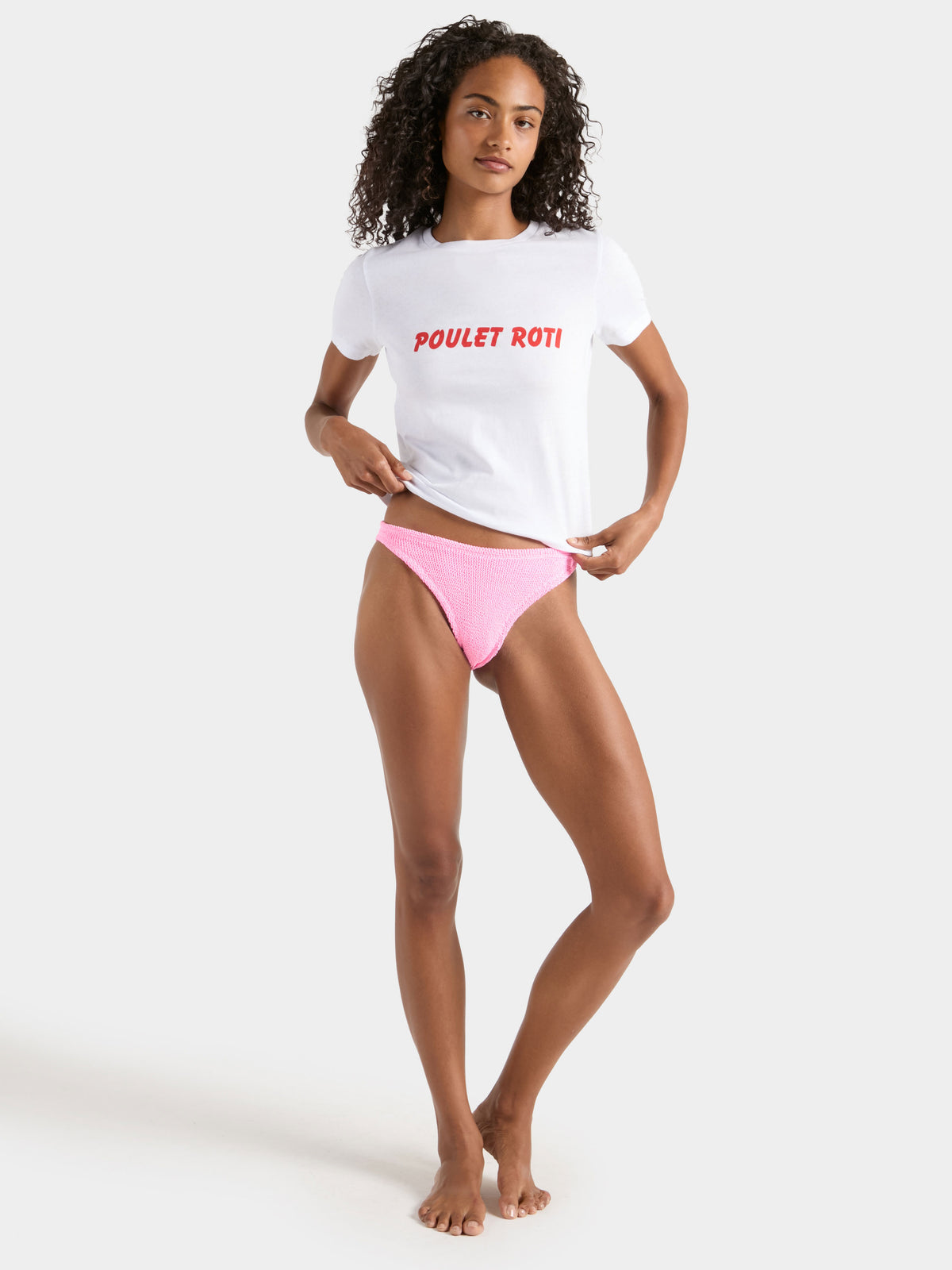 "Poulet Roti" Slogan Tee - White